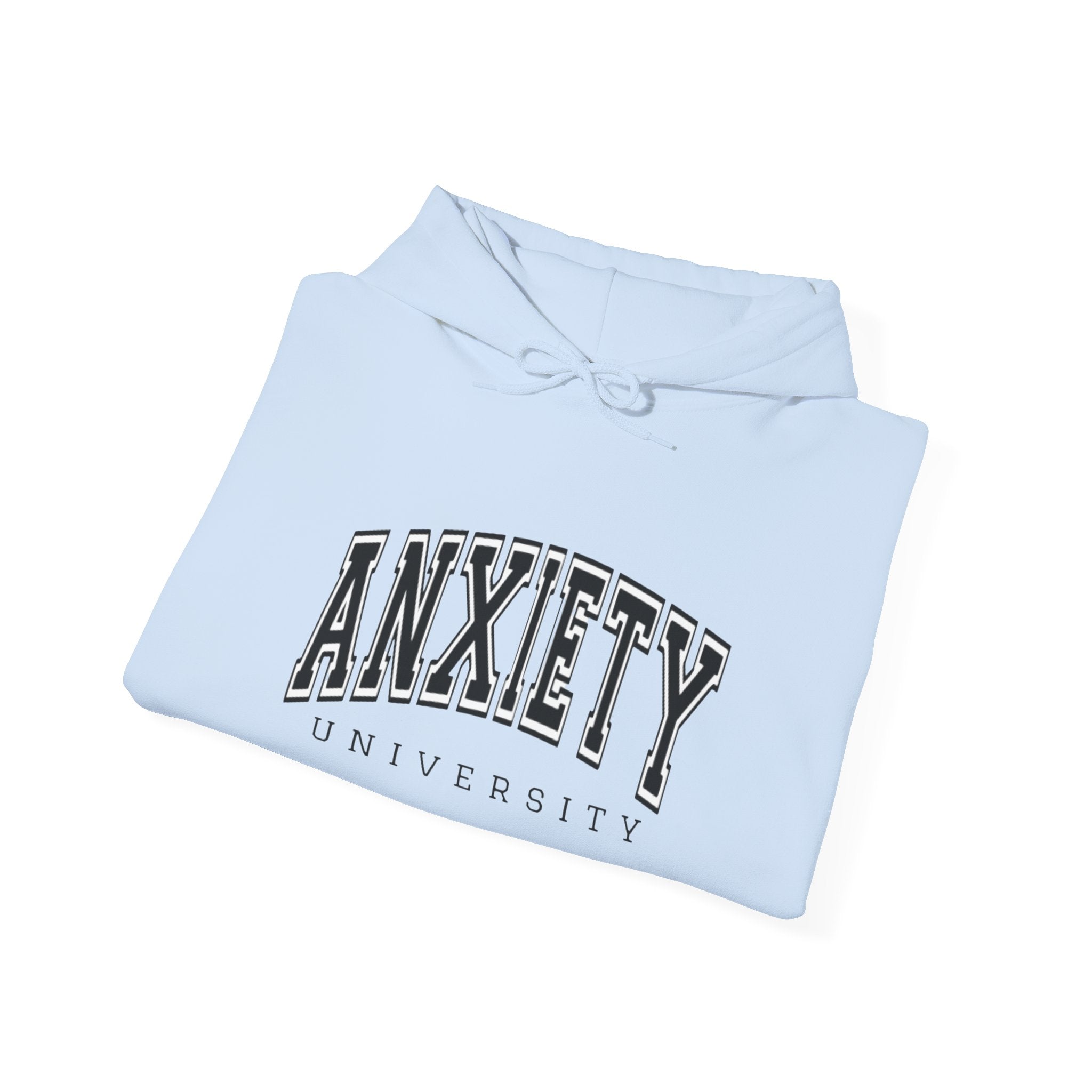 Anxiety University Hoodie – Funny Retro Campus Sweatshirt