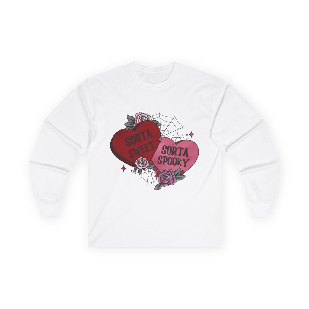 Sorta Spooky Heart Long Sleeve Tee — Goth Valentine Graphic Shirt