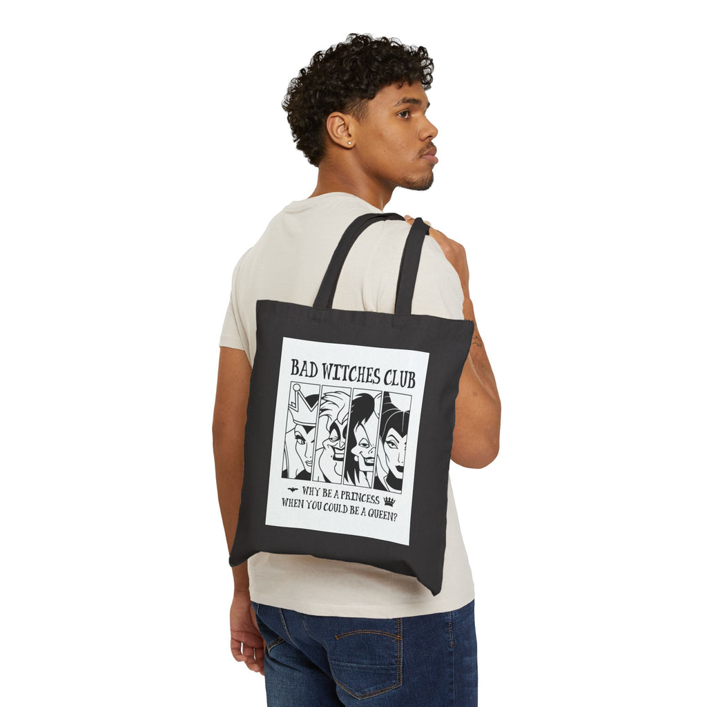 disney villains Tote Bag — 'Why Be a Princess When You Could Be a Queen?' Canvas Shopper