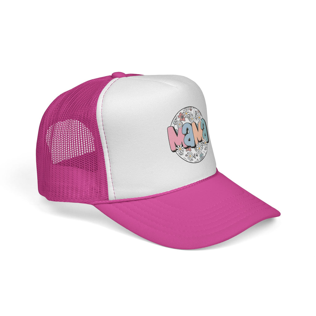 Mama Floral Trucker Hat — Retro Pastel Mom Cap