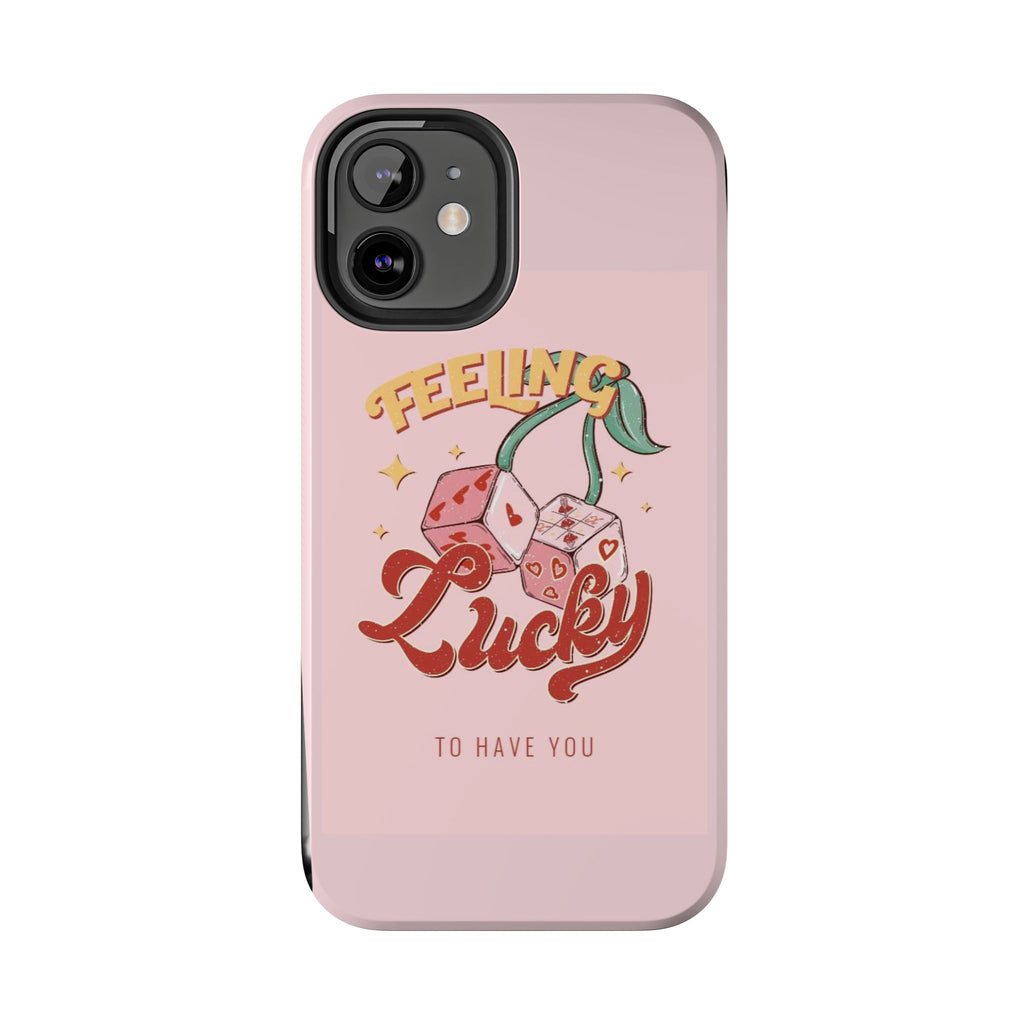 Feeling Lucky Phone Case — Pink Retro Dice Cherry Design