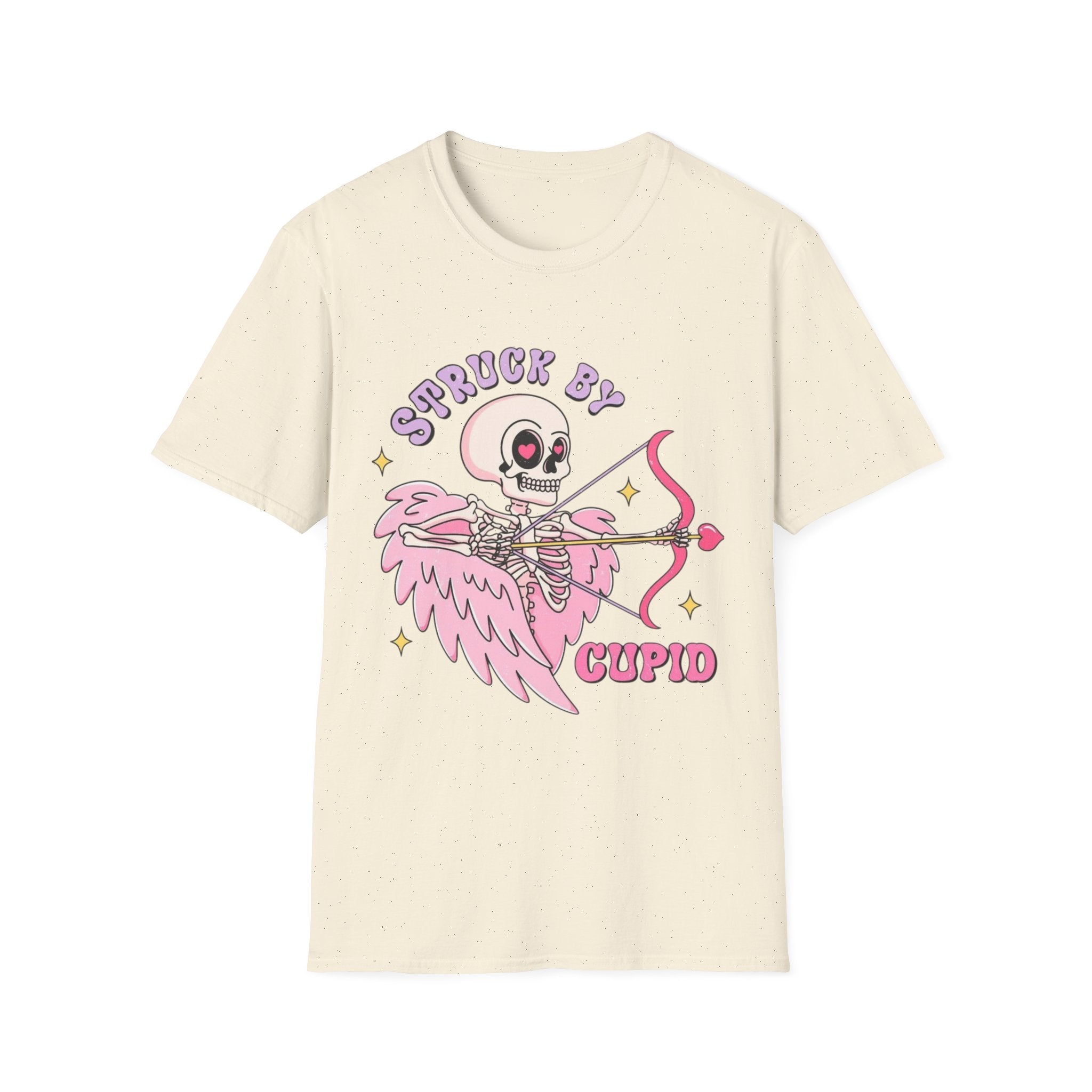 Cupid Skeleton T-Shirt — "Struck by Cupid" Cute Gothic Valentine Tee