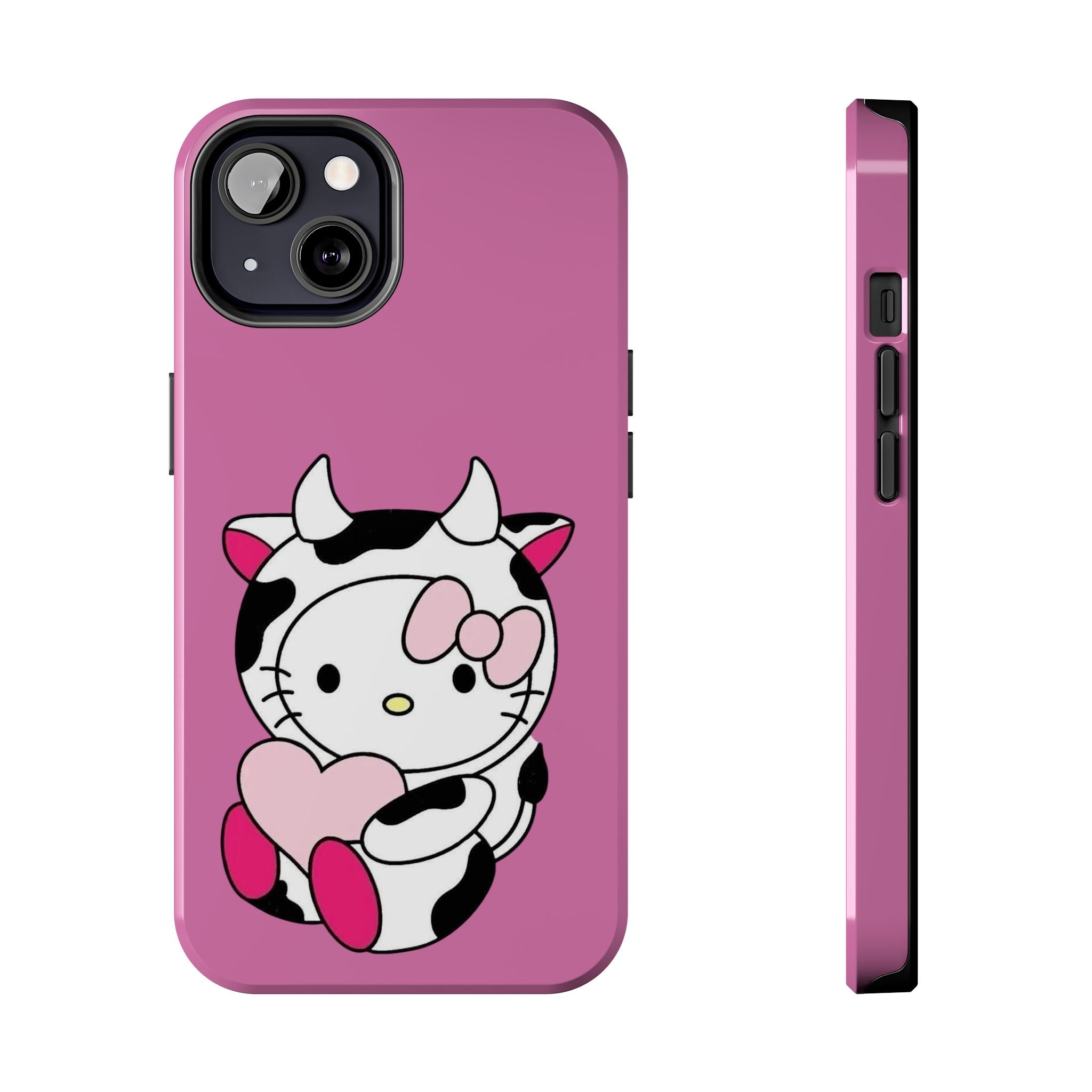 Hello Kitty Cow Cute Tough Phone Case – Pink Heart Protective Cover