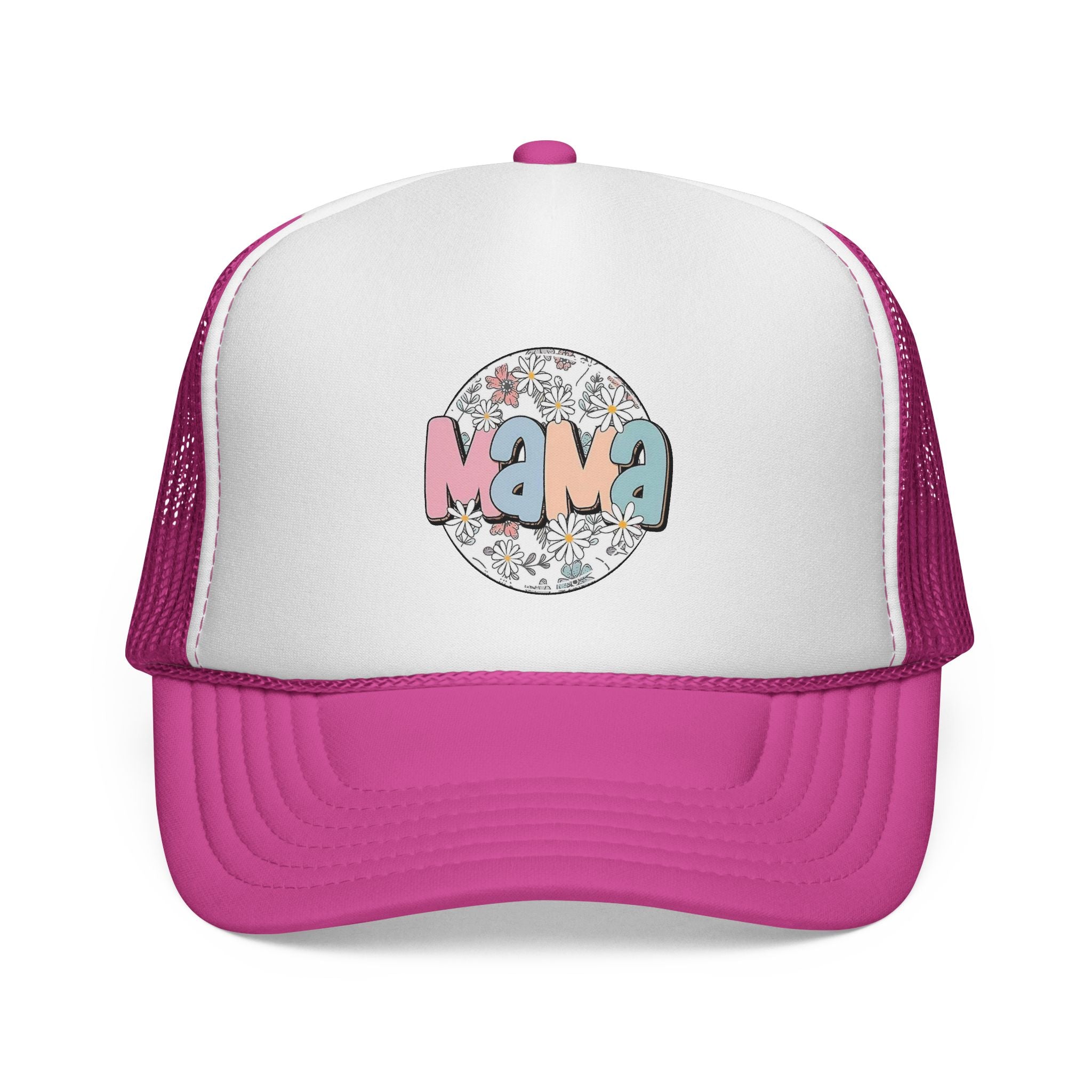 Mama Floral Trucker Hat — Retro Pastel Mom Cap