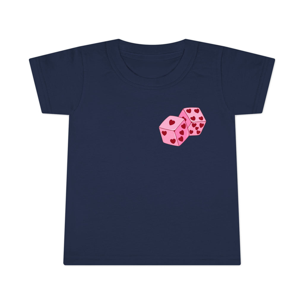 Toddler T-shirt - Pink Cupid Cherub Graphic Tee with Heart Dice (Valentine’s Day Kids Shirt)