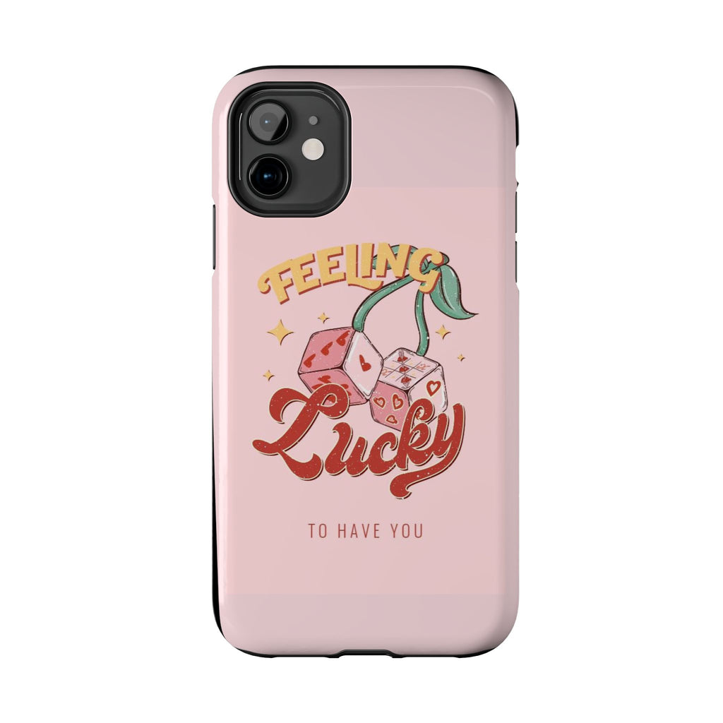 Feeling Lucky Phone Case — Pink Retro Dice Cherry Design