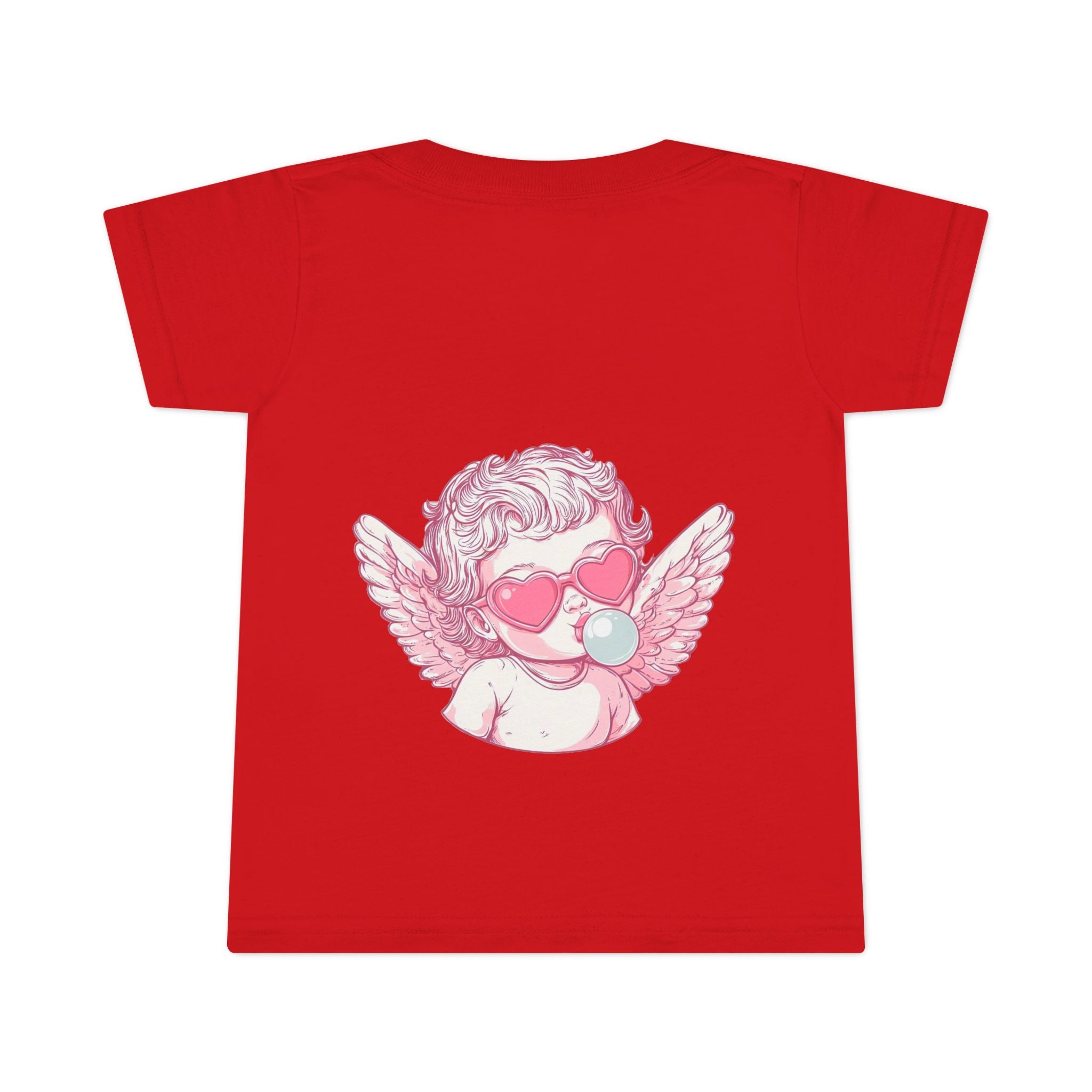 Toddler T-shirt - Pink Cupid Cherub Graphic Tee with Heart Dice (Valentine’s Day Kids Shirt)