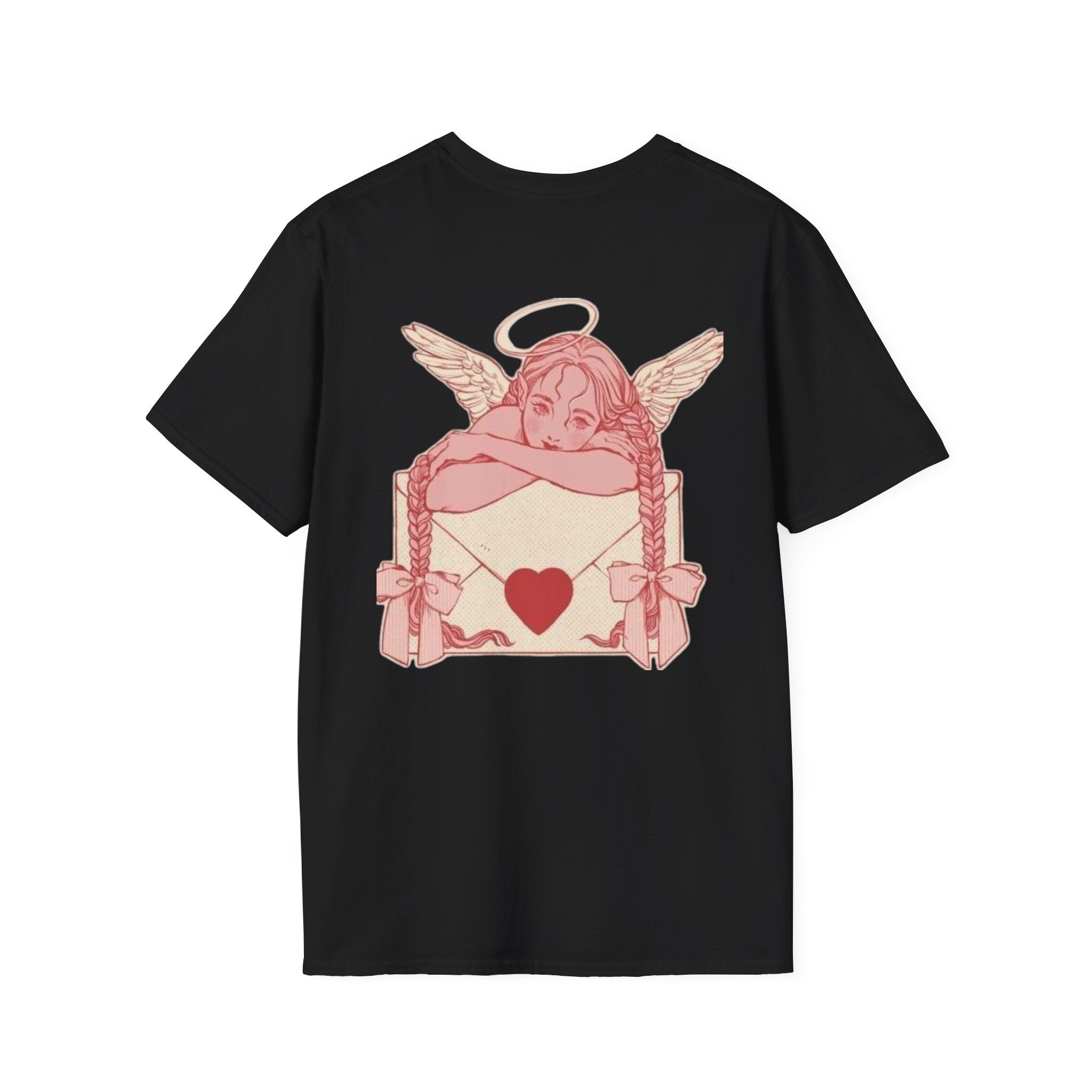 valentines Cherub Angel Love T-Shirt — Vintage Pink Valentine Heart Graphic Tee