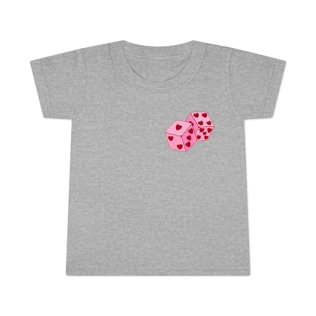Toddler T-shirt - Pink Cupid Cherub Graphic Tee with Heart Dice (Valentine’s Day Kids Shirt)