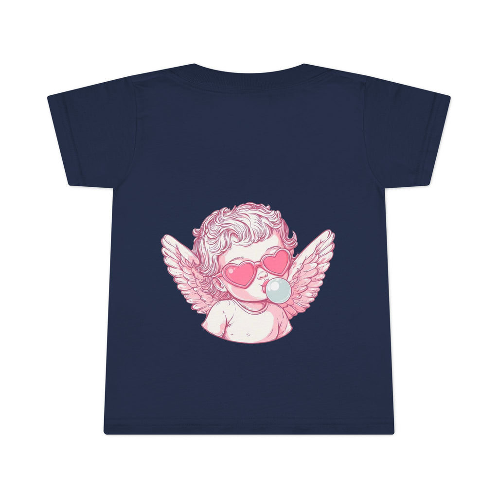 Toddler T-shirt - Pink Cupid Cherub Graphic Tee with Heart Dice (Valentine’s Day Kids Shirt)