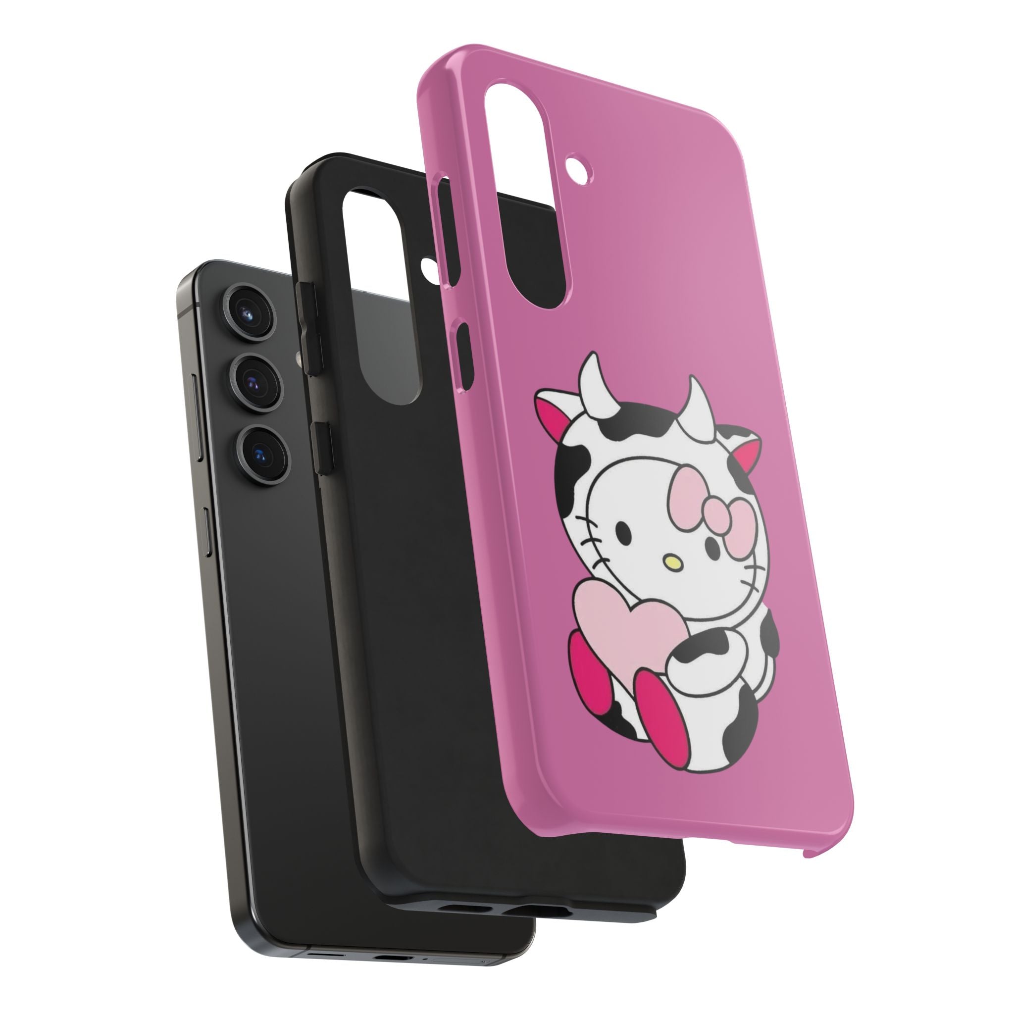 Hello Kitty Cow Cute Tough Phone Case – Pink Heart Protective Cover