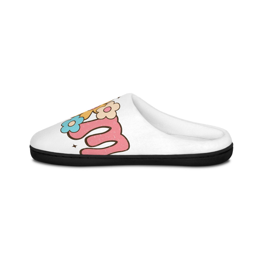 Mothers day Women's Slippers - 'Love' Floral Retro Cozy Indoor Slide