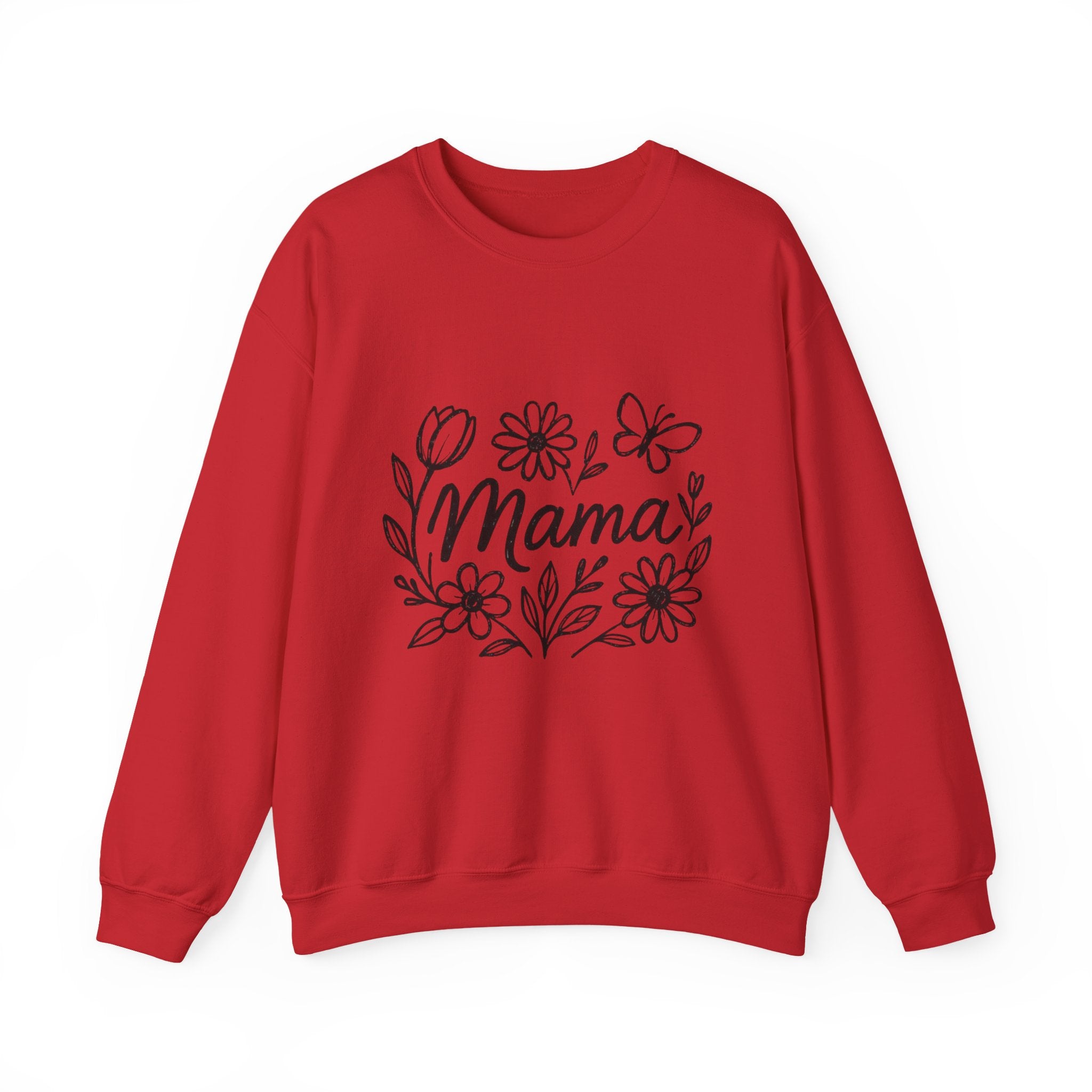 Mama Floral Crewneck Sweatshirt – Hand-Drawn Flowers
