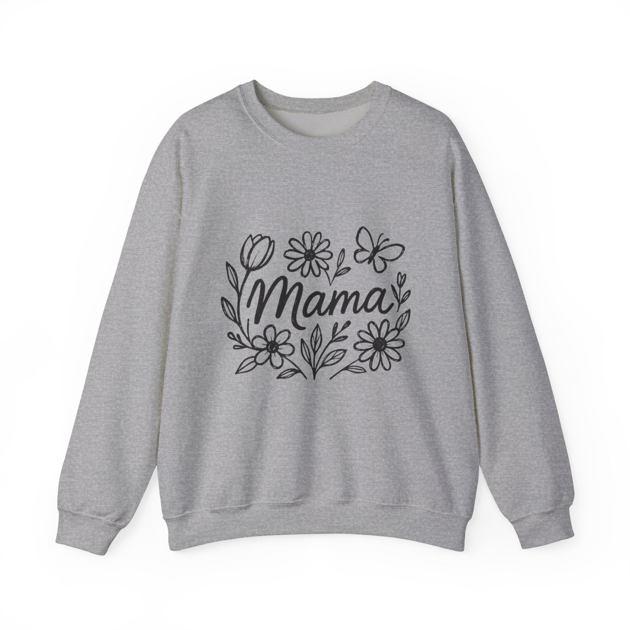 Mama Floral Crewneck Sweatshirt – Hand-Drawn Flowers