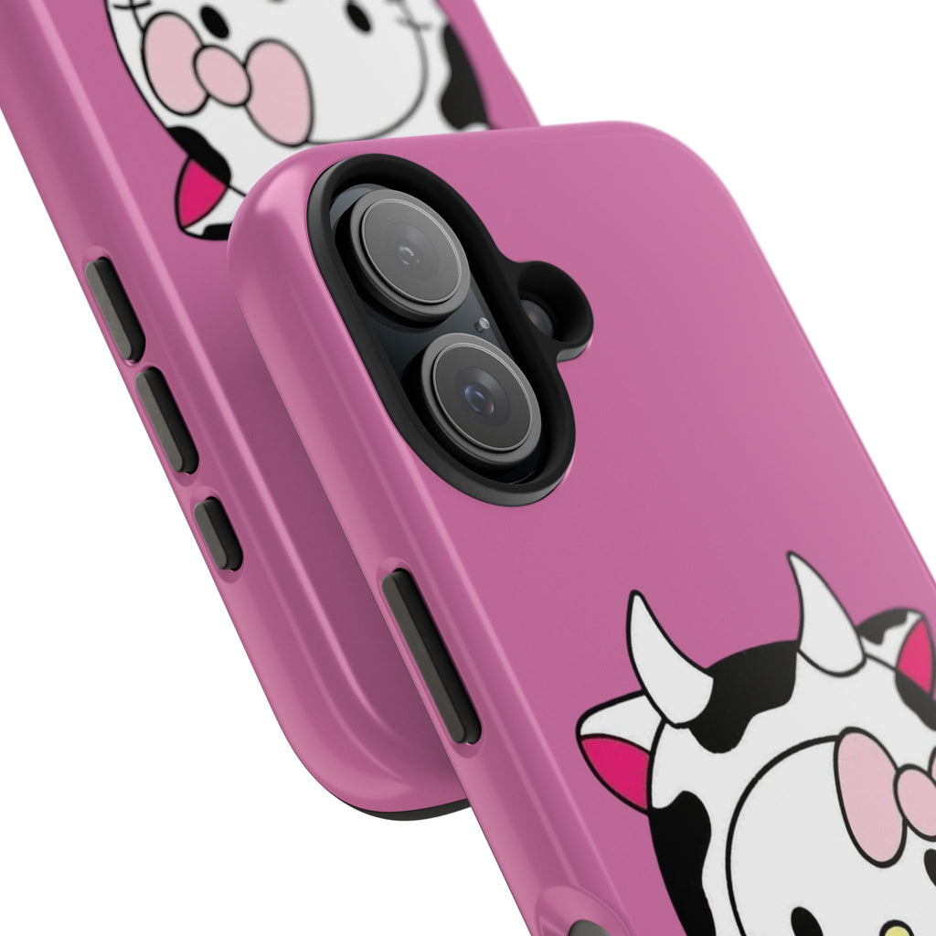 Hello Kitty Cow Cute Tough Phone Case – Pink Heart Protective Cover