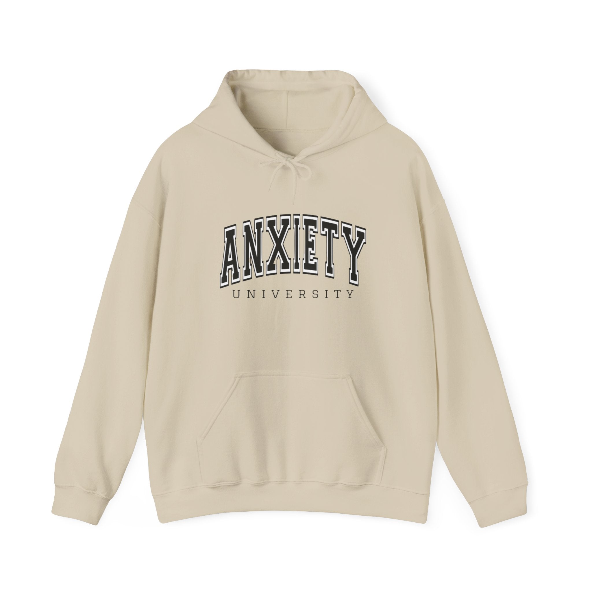 Anxiety University Hoodie – Funny Retro Campus Sweatshirt