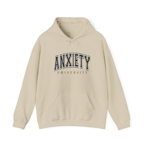 Anxiety University Hoodie – Funny Retro Campus Sweatshirt