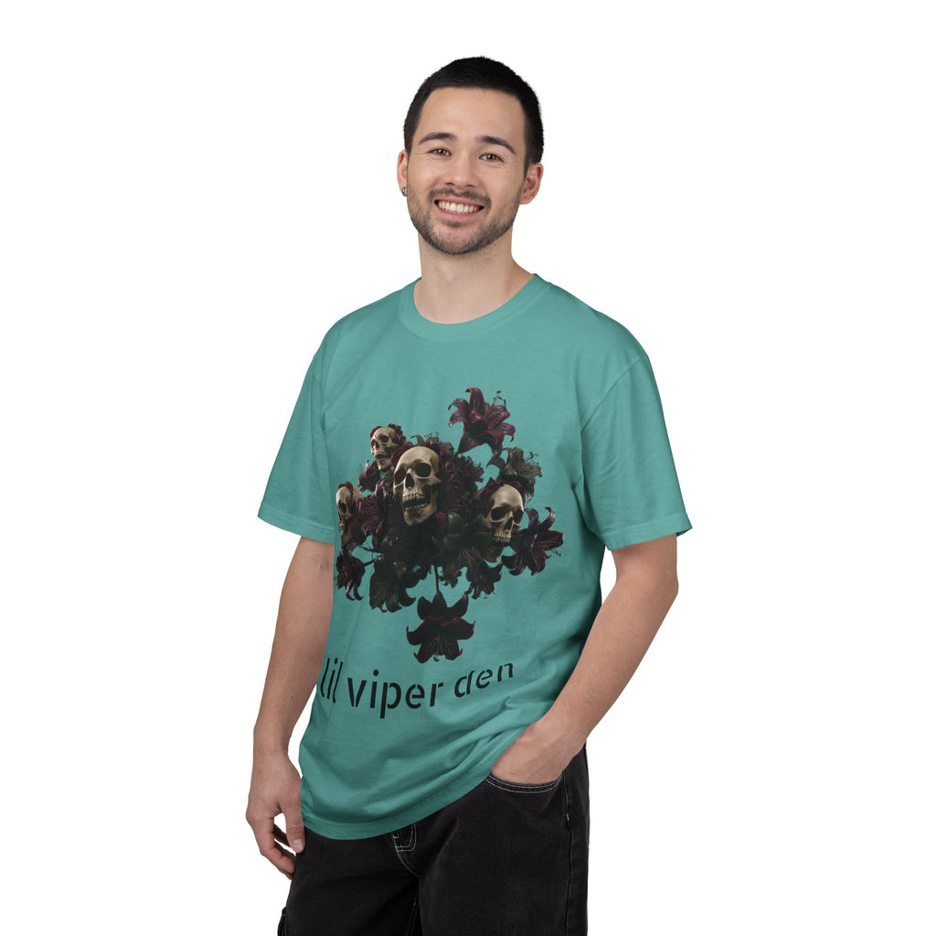 Lil Viper Den Skull Floral Tee — Gothic Graphic T-Shirt