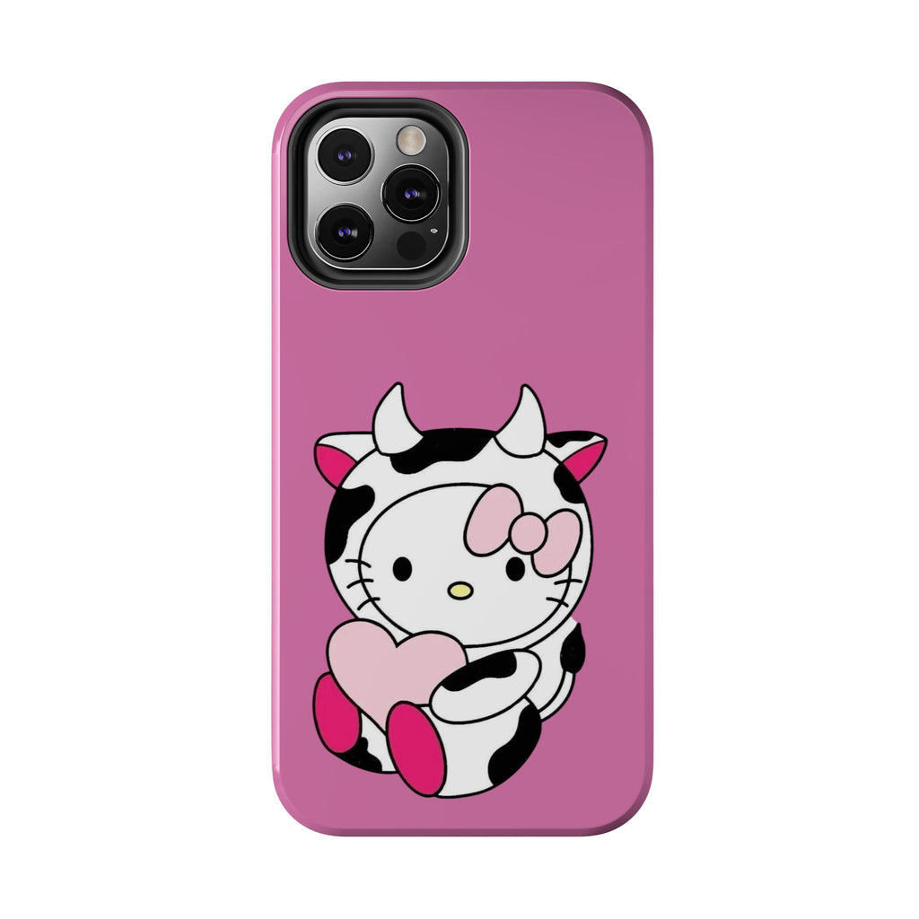 Hello Kitty Cow Cute Tough Phone Case – Pink Heart Protective Cover