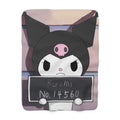 Kuromi Mugshot Sherpa Fleece Blanket — Cute Sanrio Character Cozy Throw