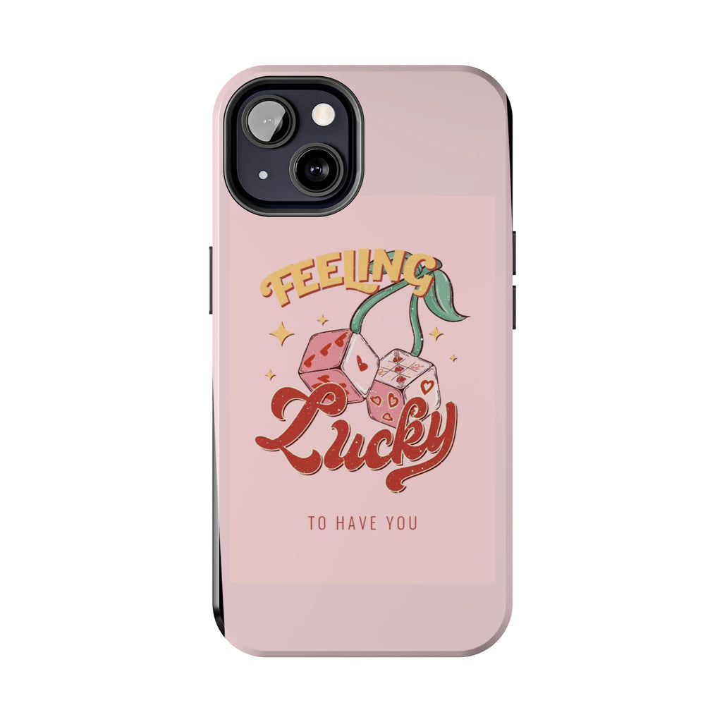 Feeling Lucky Phone Case — Pink Retro Dice Cherry Design