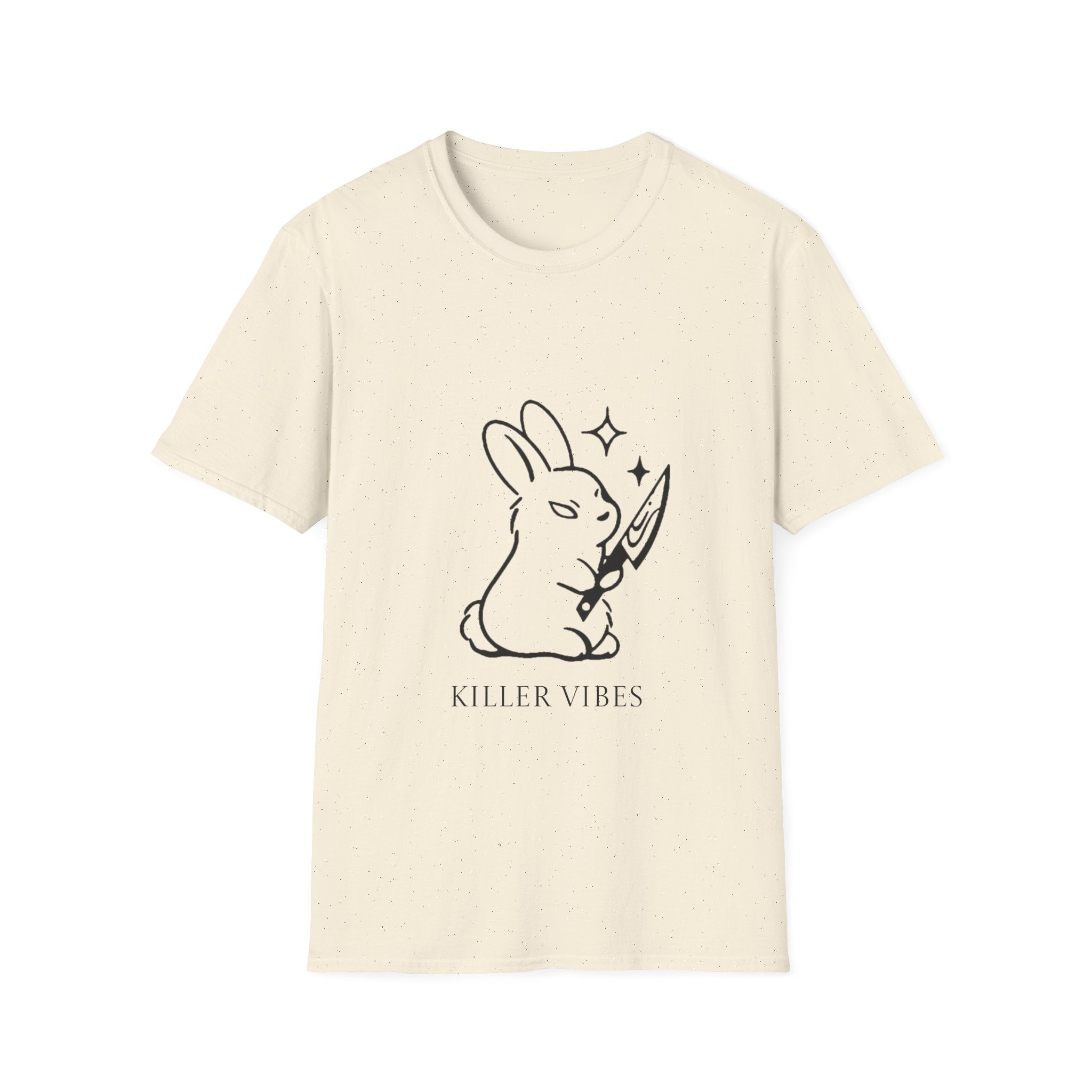 Killer Vibes T-Shirt — Cute Bunny with Knife Graphic Tee