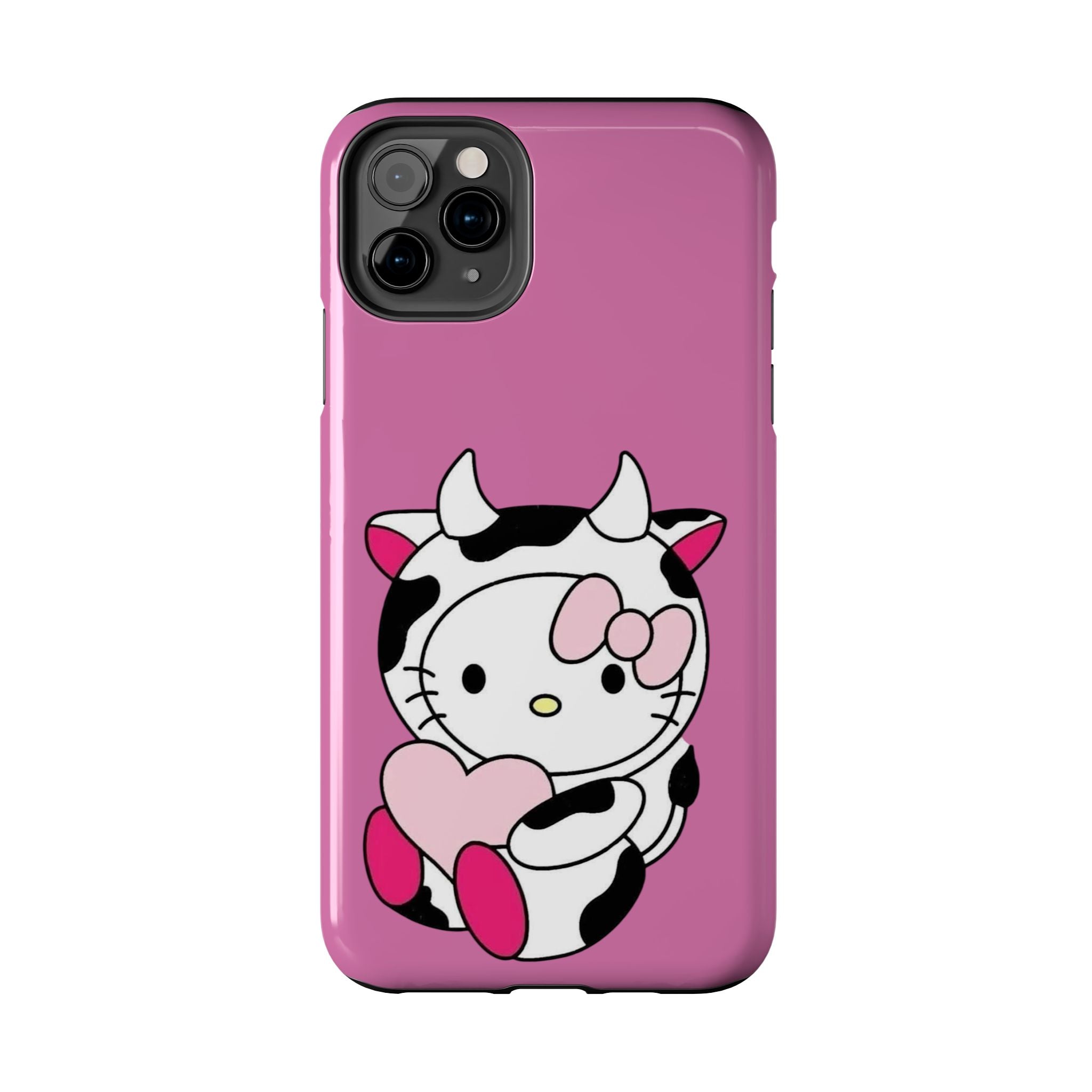 Hello Kitty Cow Cute Tough Phone Case – Pink Heart Protective Cover