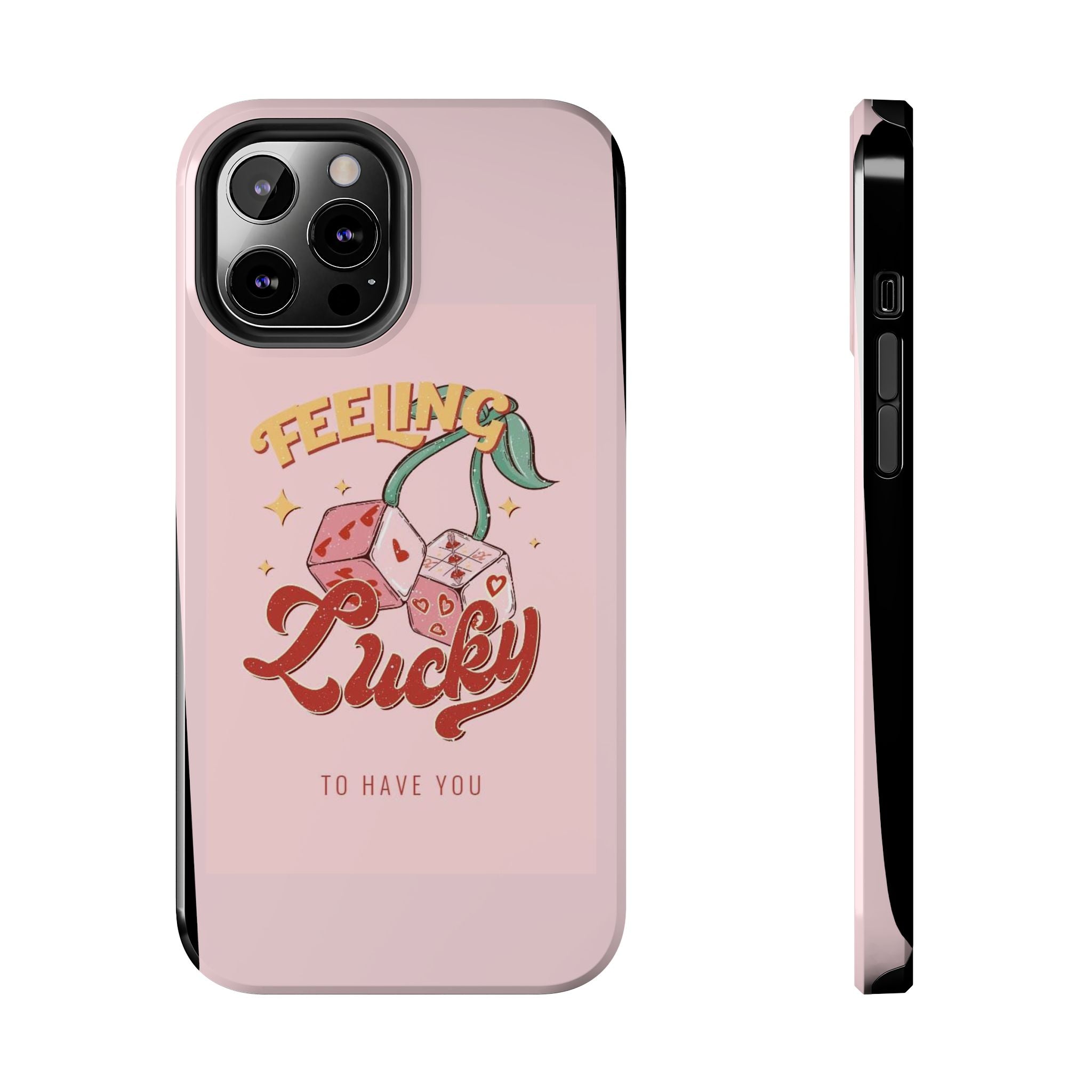 Feeling Lucky Phone Case — Pink Retro Dice Cherry Design