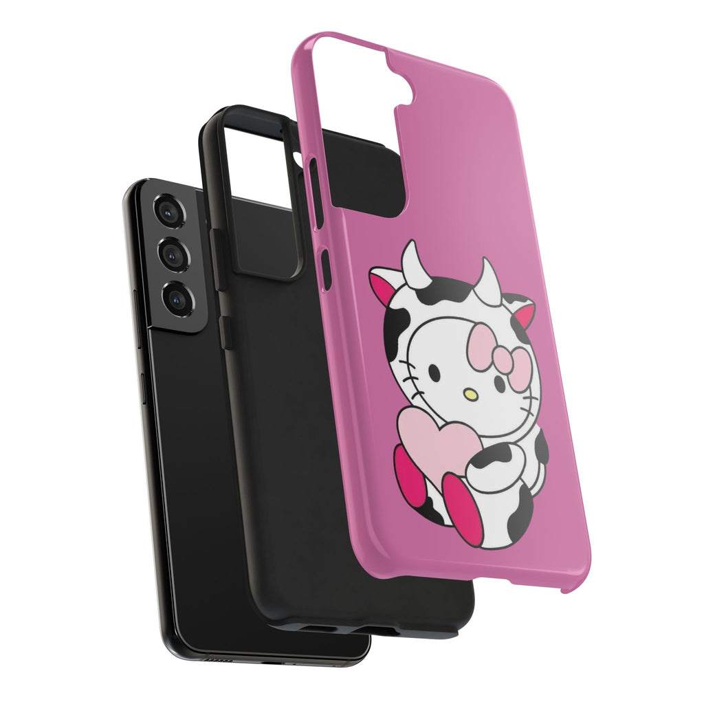 Hello Kitty Cow Cute Tough Phone Case – Pink Heart Protective Cover