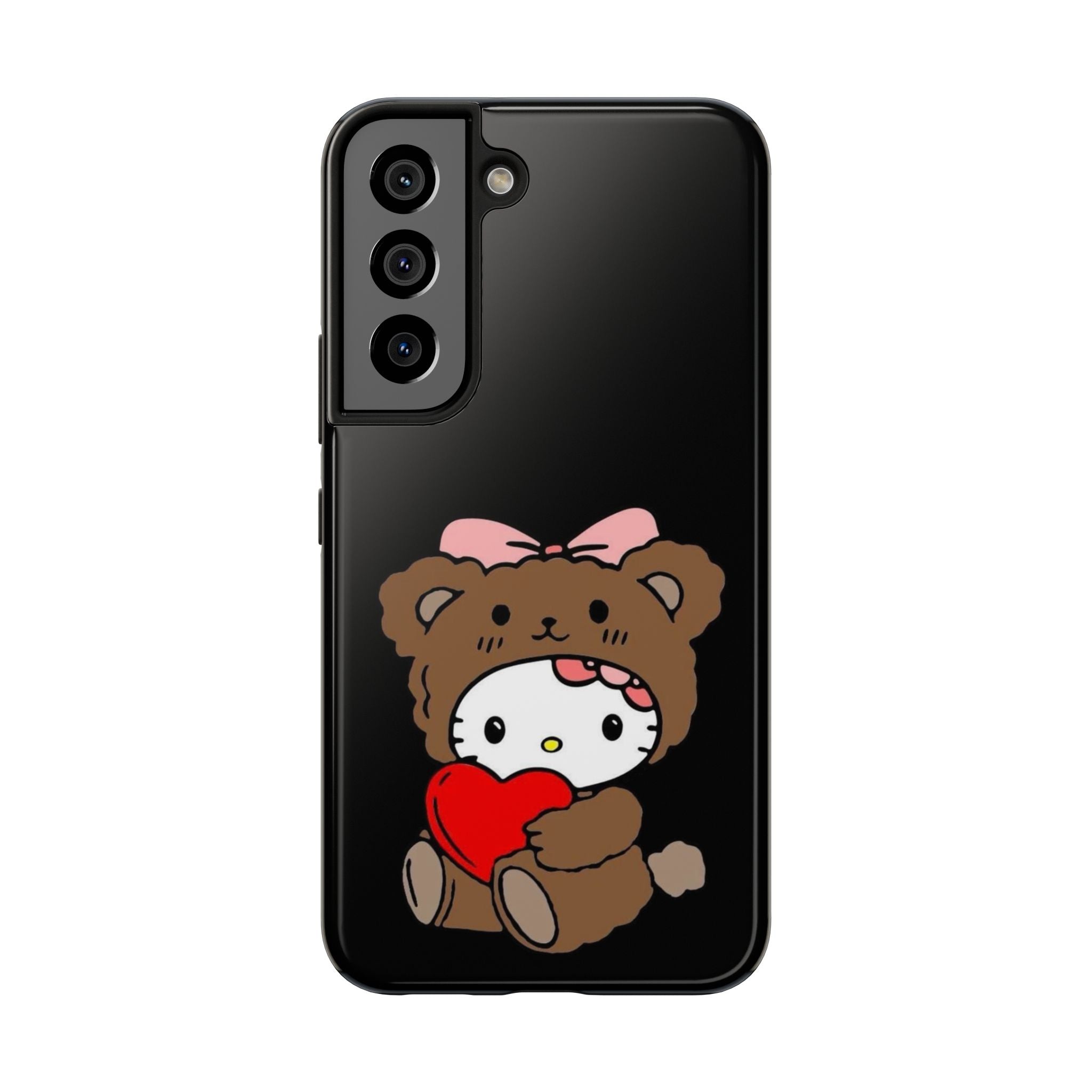 Cute Hello Kitty Bear Heart Tough Phone Case — Protective Cute Cartoon iPhone Cover