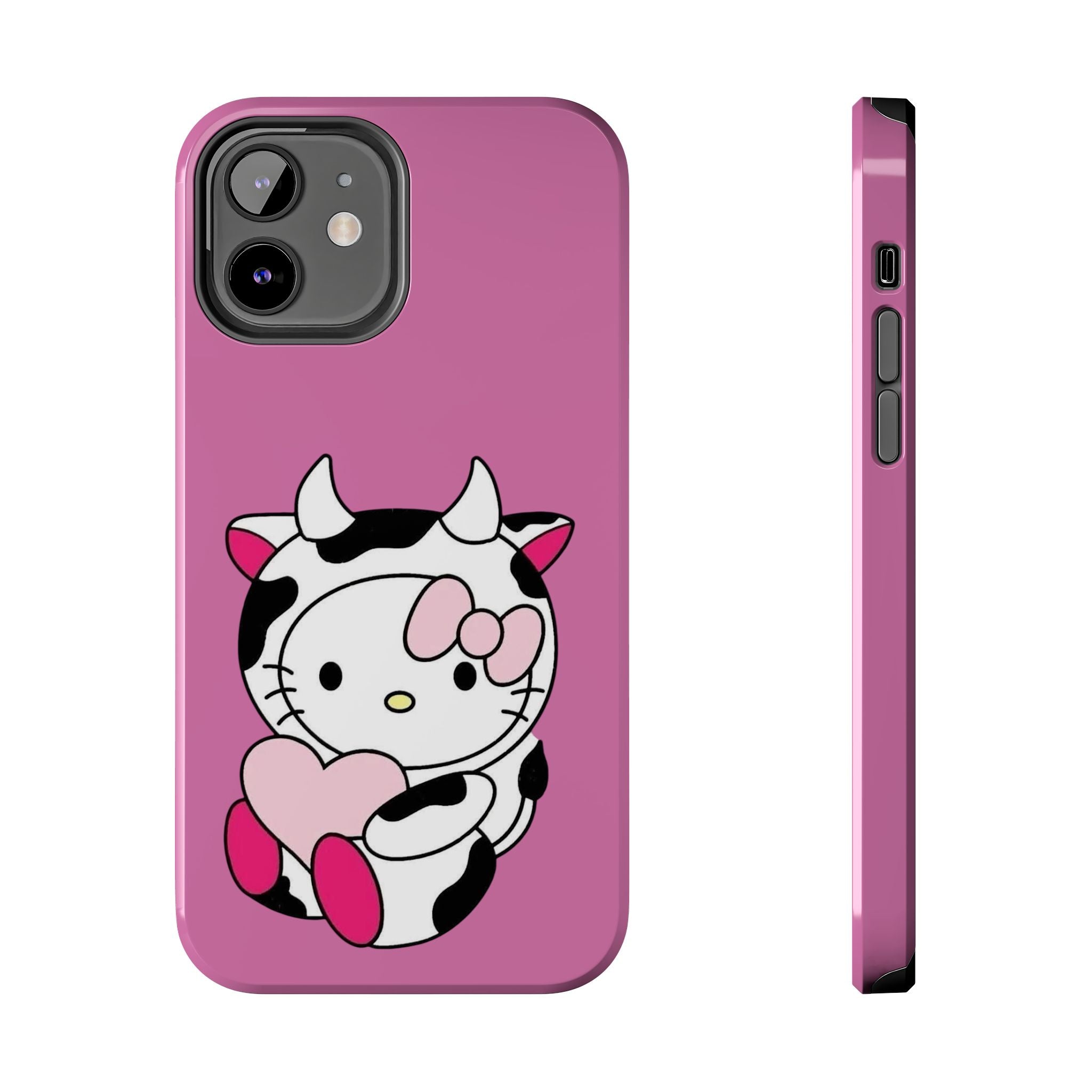 Hello Kitty Cow Cute Tough Phone Case – Pink Heart Protective Cover