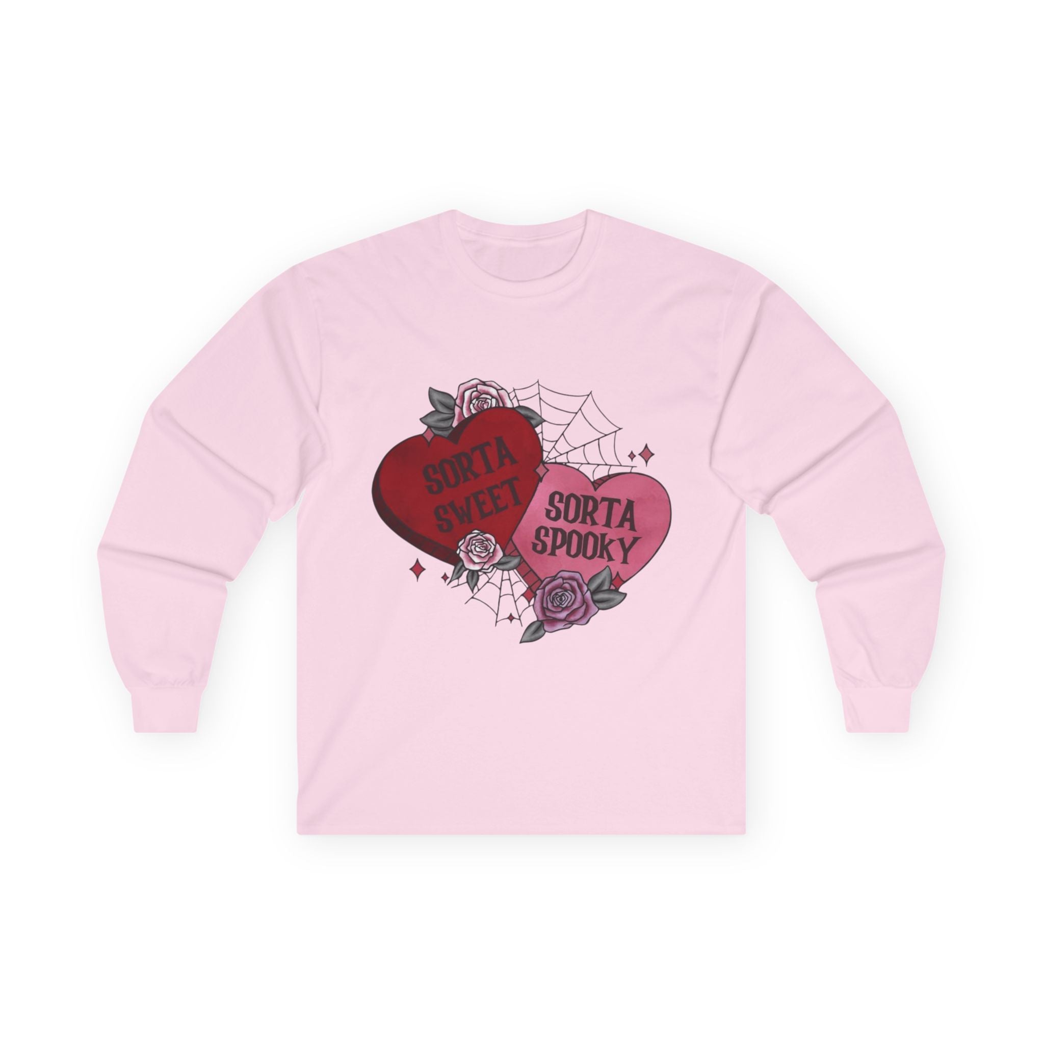 Sorta Spooky Heart Long Sleeve Tee — Goth Valentine Graphic Shirt