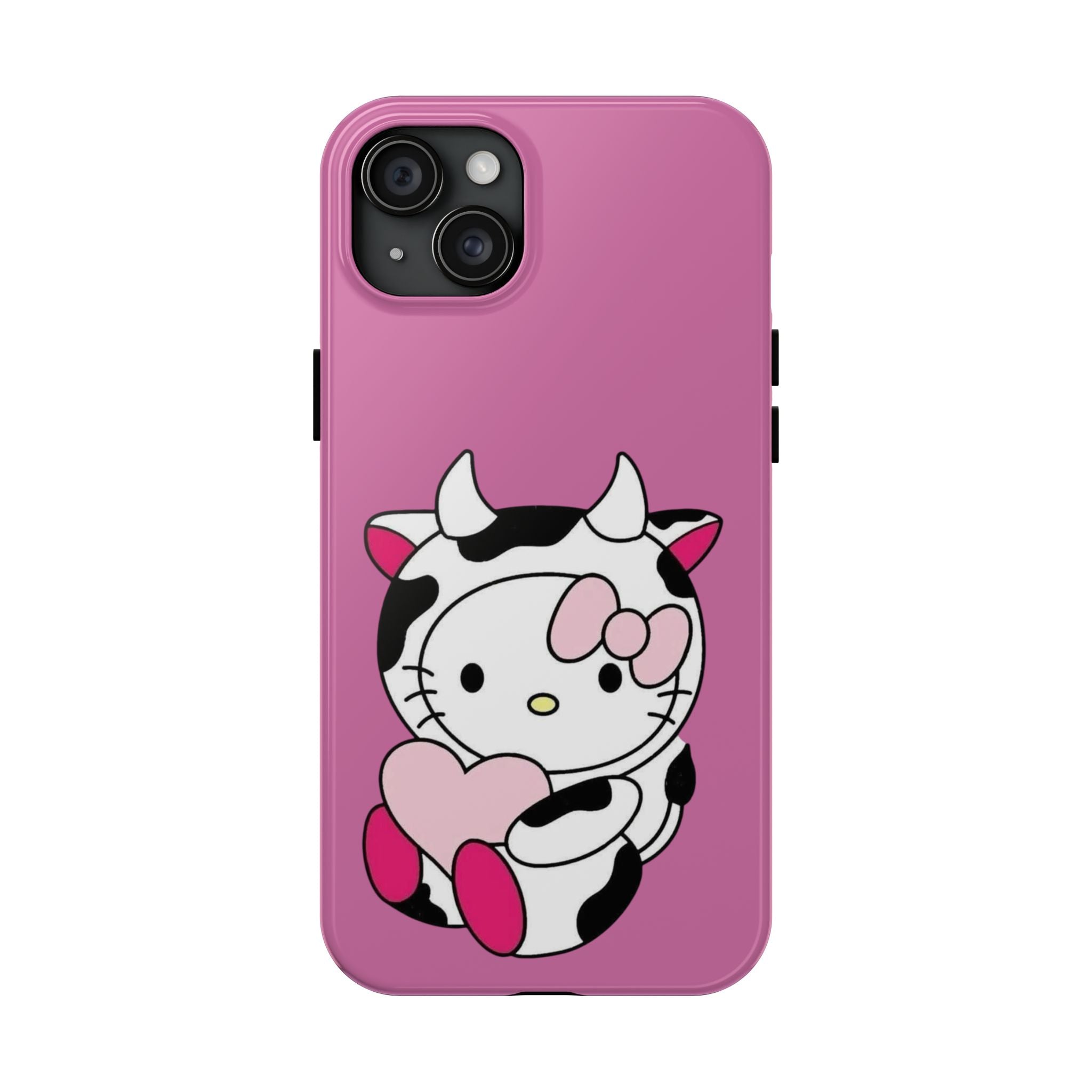 Hello Kitty Cow Cute Tough Phone Case – Pink Heart Protective Cover