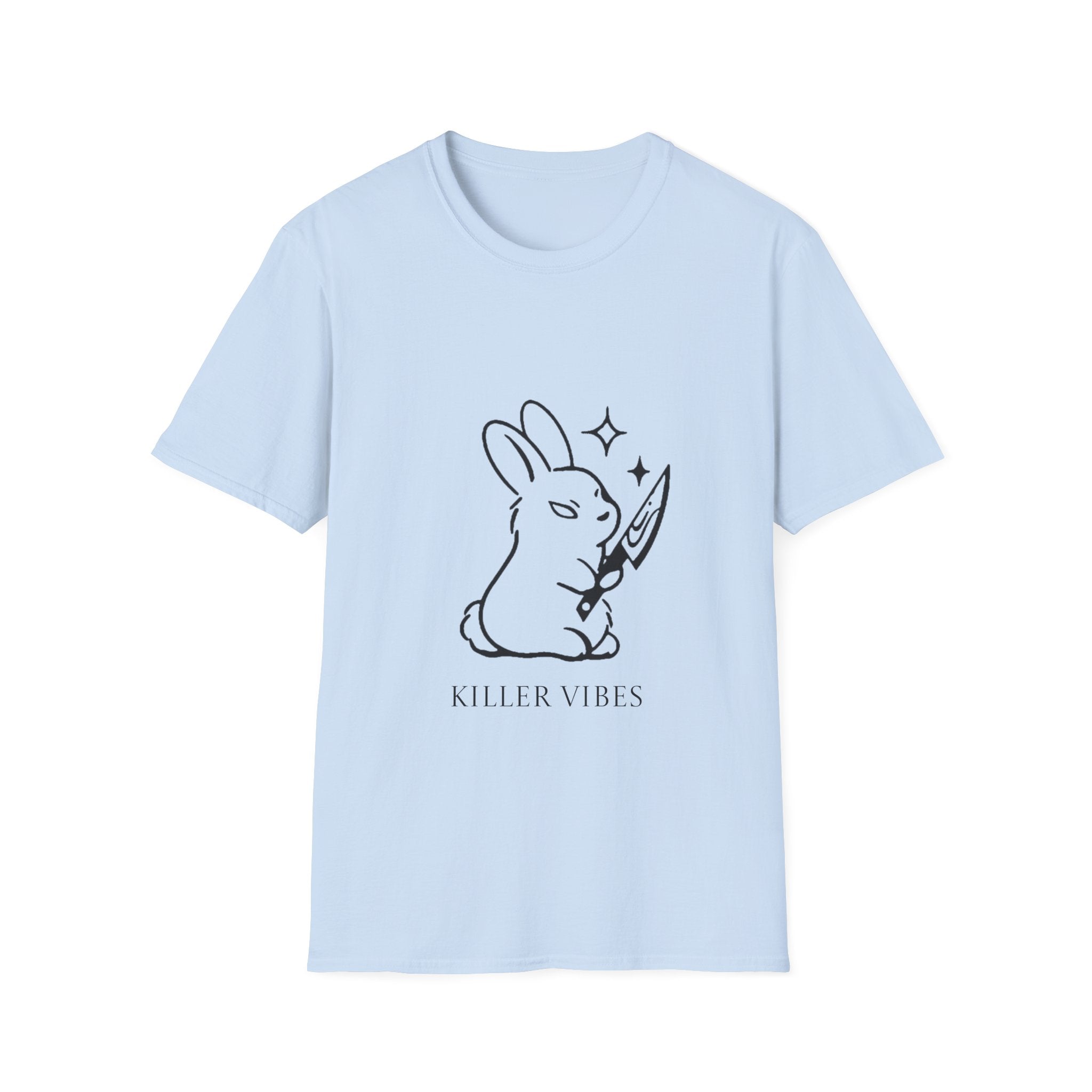 Killer Vibes T-Shirt — Cute Bunny with Knife Graphic Tee