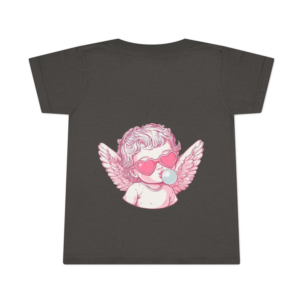 Toddler T-shirt - Pink Cupid Cherub Graphic Tee with Heart Dice (Valentine’s Day Kids Shirt)