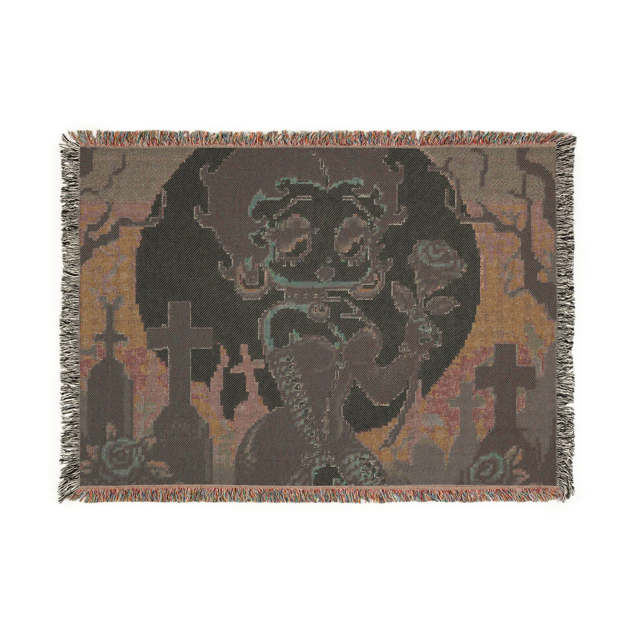 Betty Boop Gothic Cemetery Woven Blanket — Retro Pinup Moonlight Throw