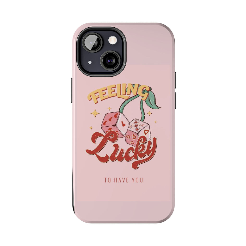 Feeling Lucky Phone Case — Pink Retro Dice Cherry Design