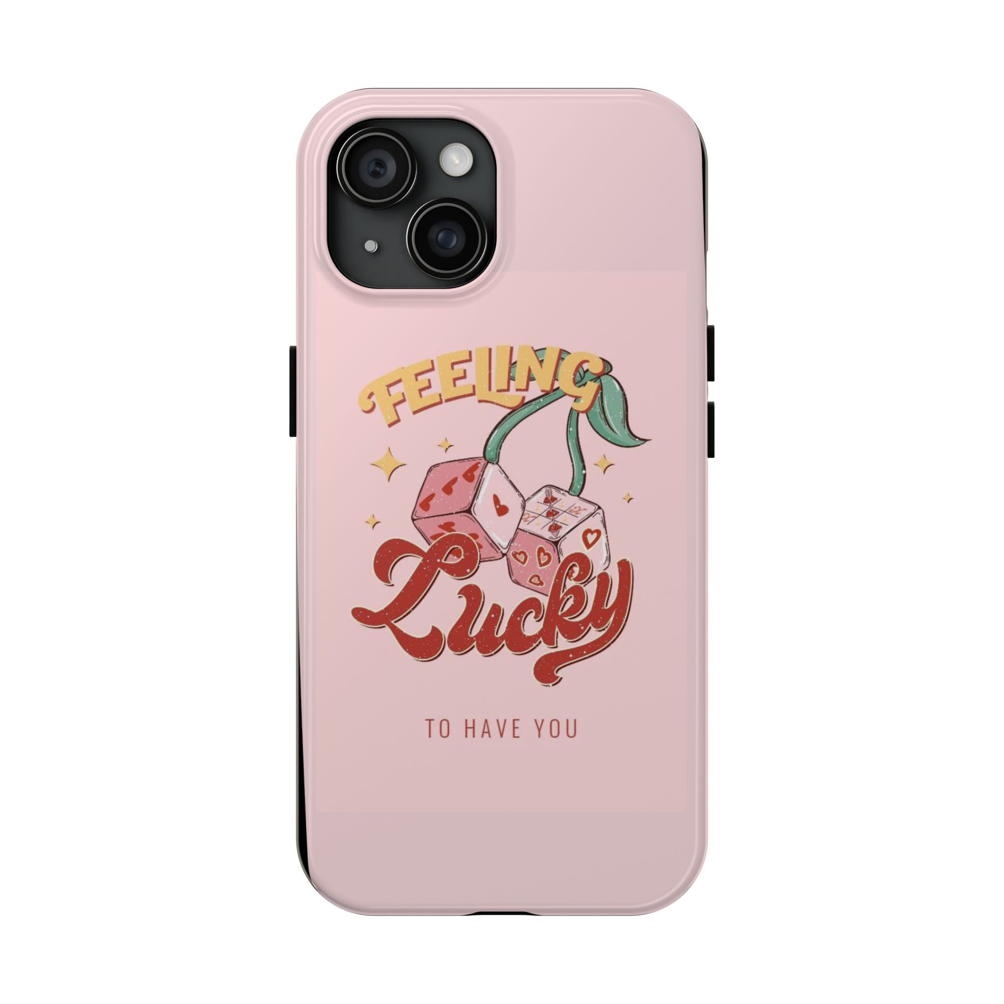 Feeling Lucky Phone Case — Pink Retro Dice Cherry Design