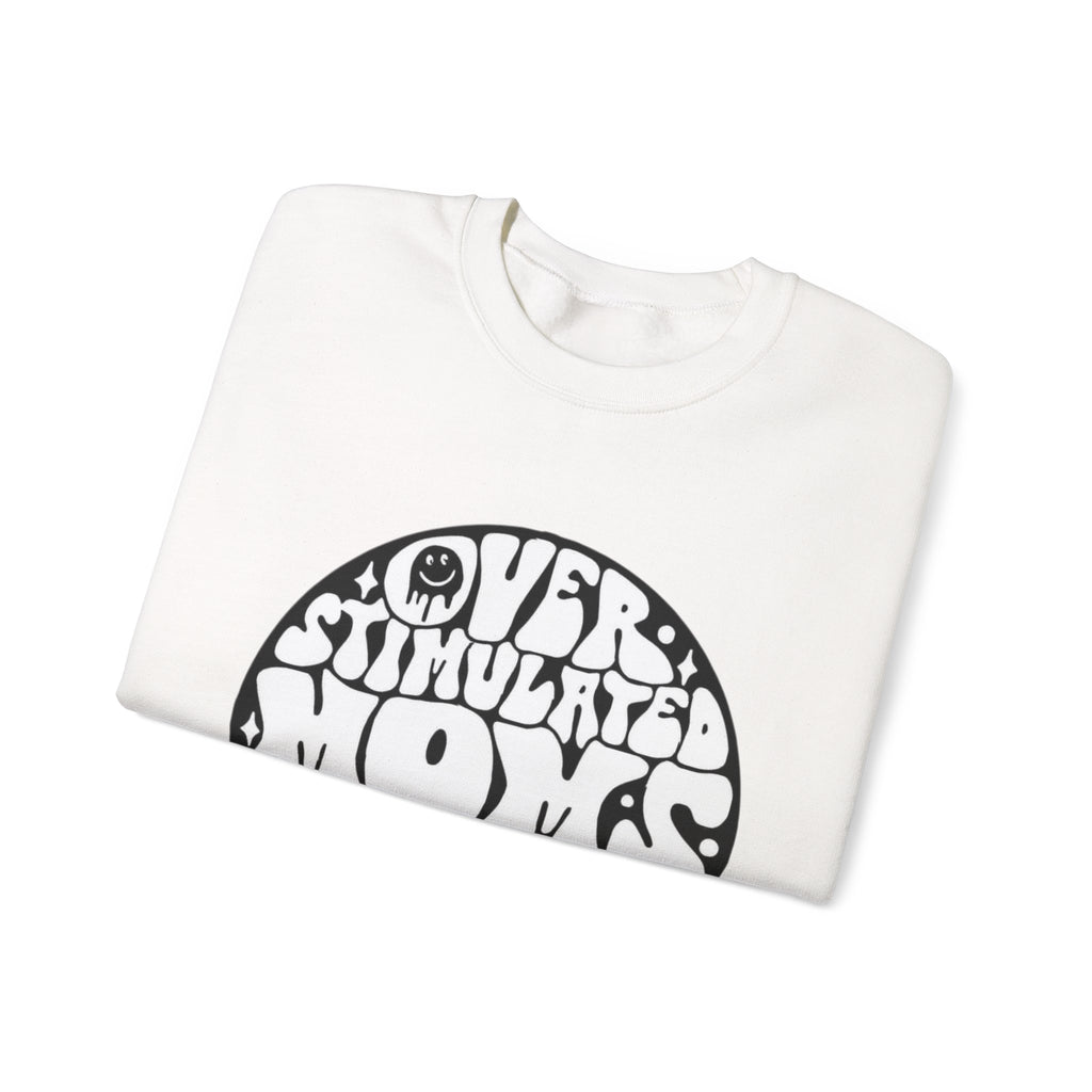 Retro 'Overstimulated Moms Club' Sweatshirt – Vintage Psychedelic Graphic Crewneck