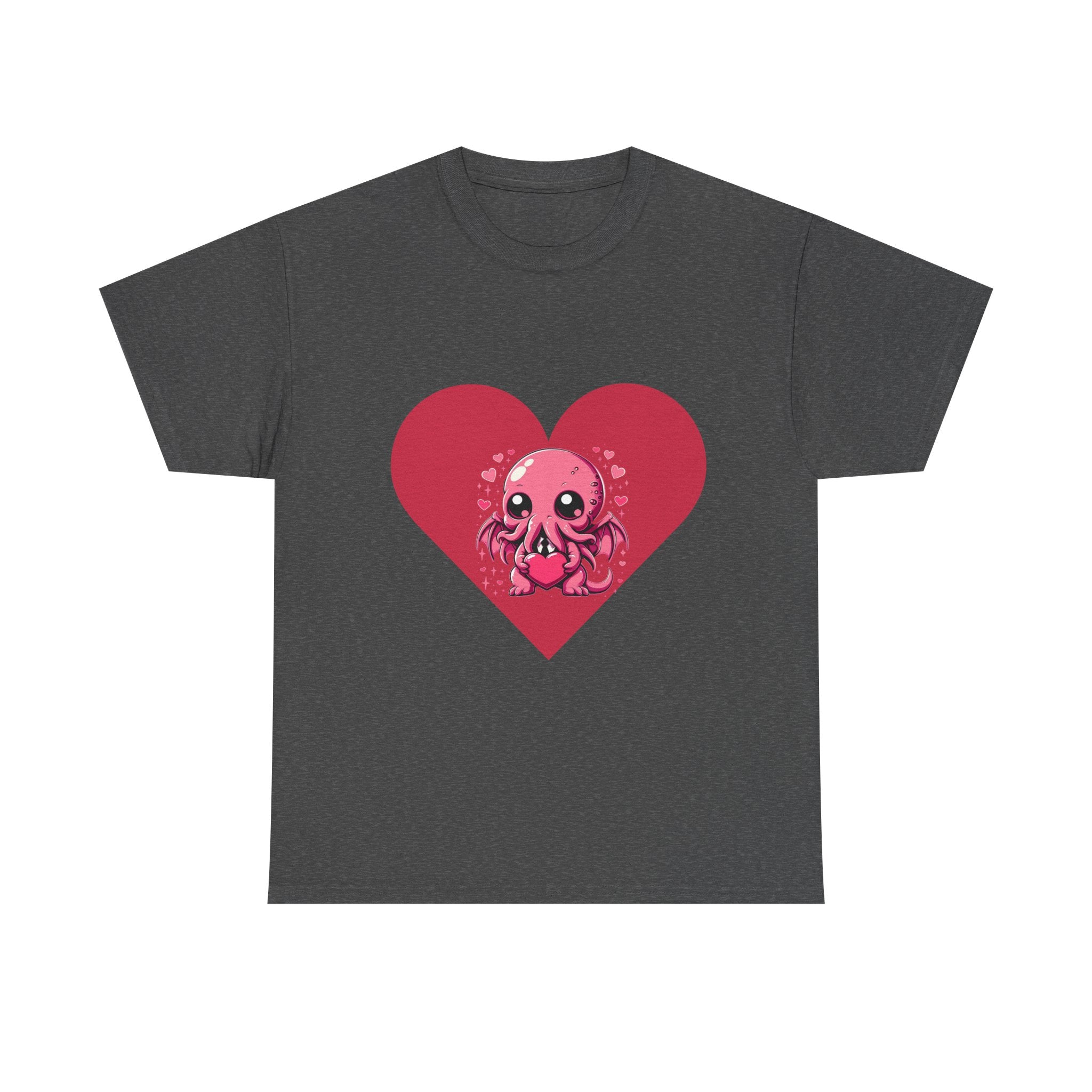 Cute Cthulhu Heart T-Shirt — Kawaii Octopus Valentine Tee