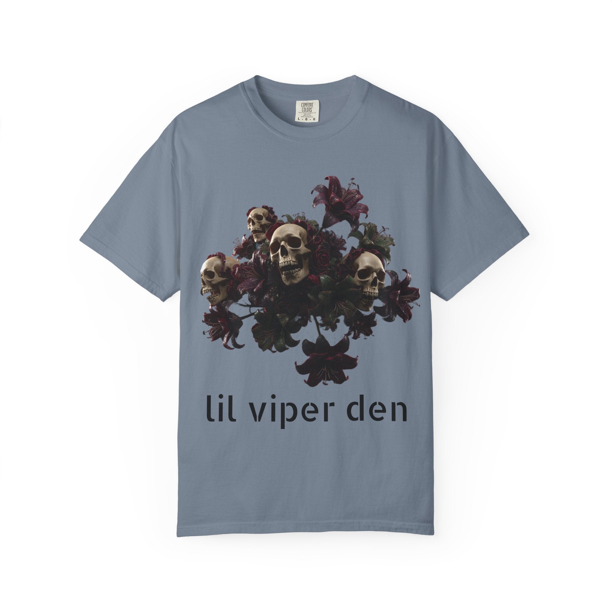 Lil Viper Den Skull Floral Tee — Gothic Graphic T-Shirt