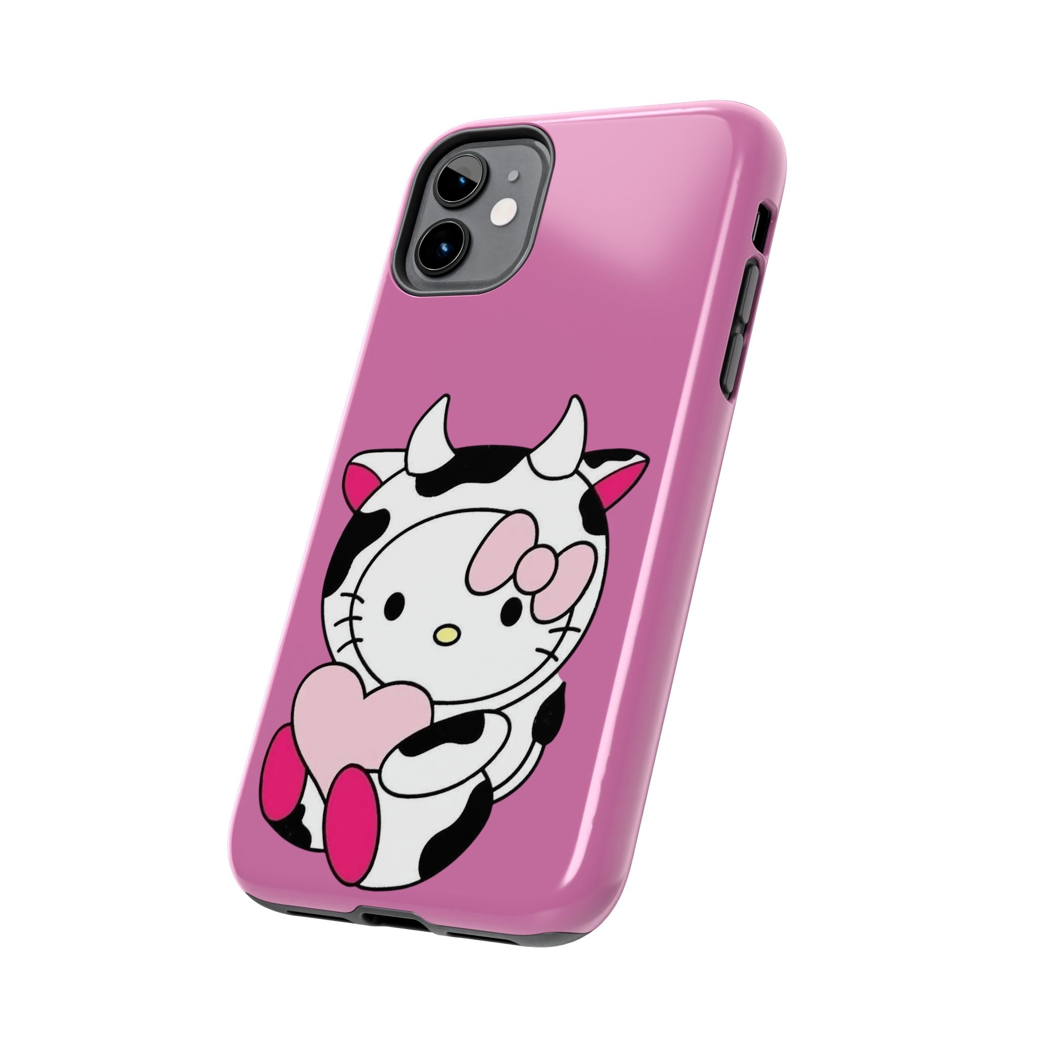 Hello Kitty Cow Cute Tough Phone Case – Pink Heart Protective Cover