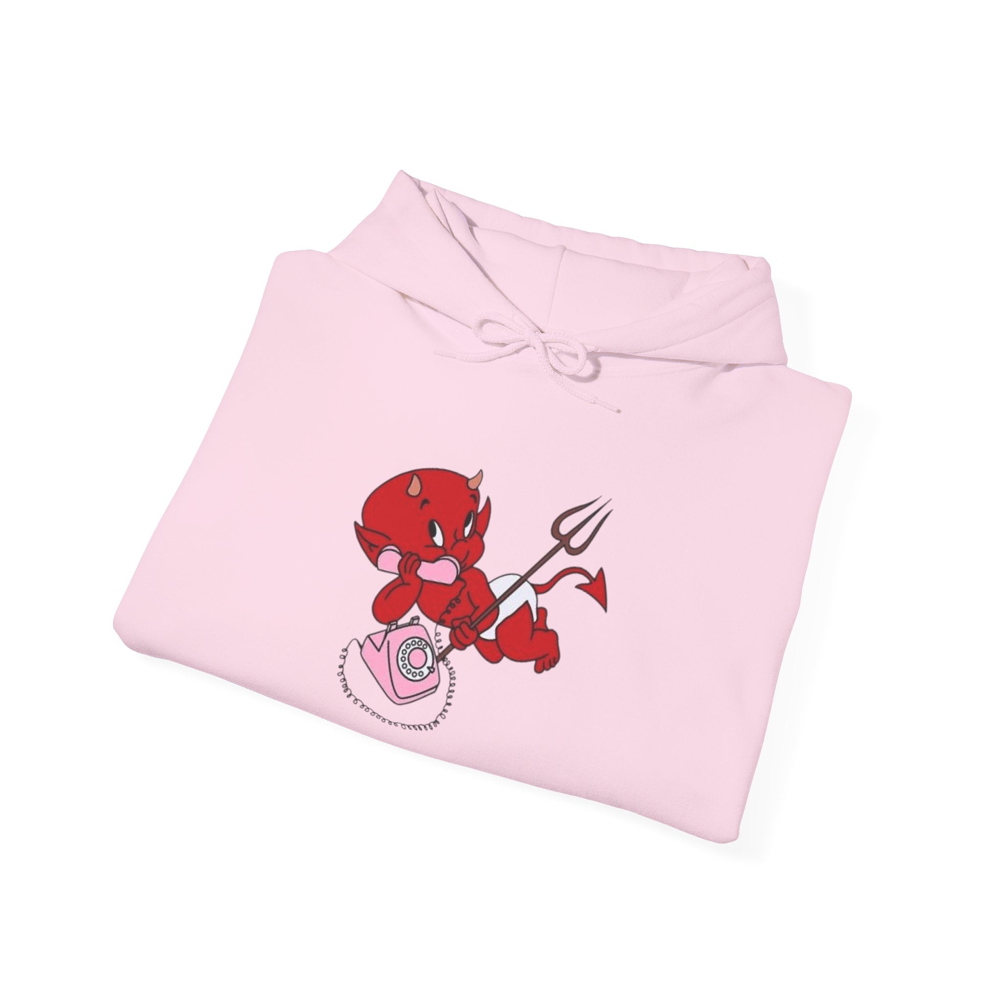 Devil Cupid Hoodie – Playful Valentine Demon Holding Heart Bag Graphic Hoodie