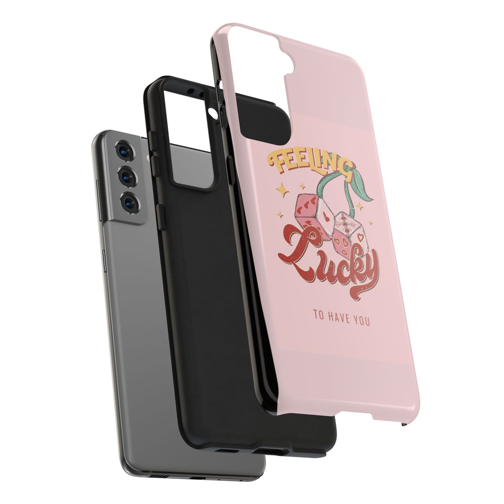 Feeling Lucky Phone Case — Pink Retro Dice Cherry Design