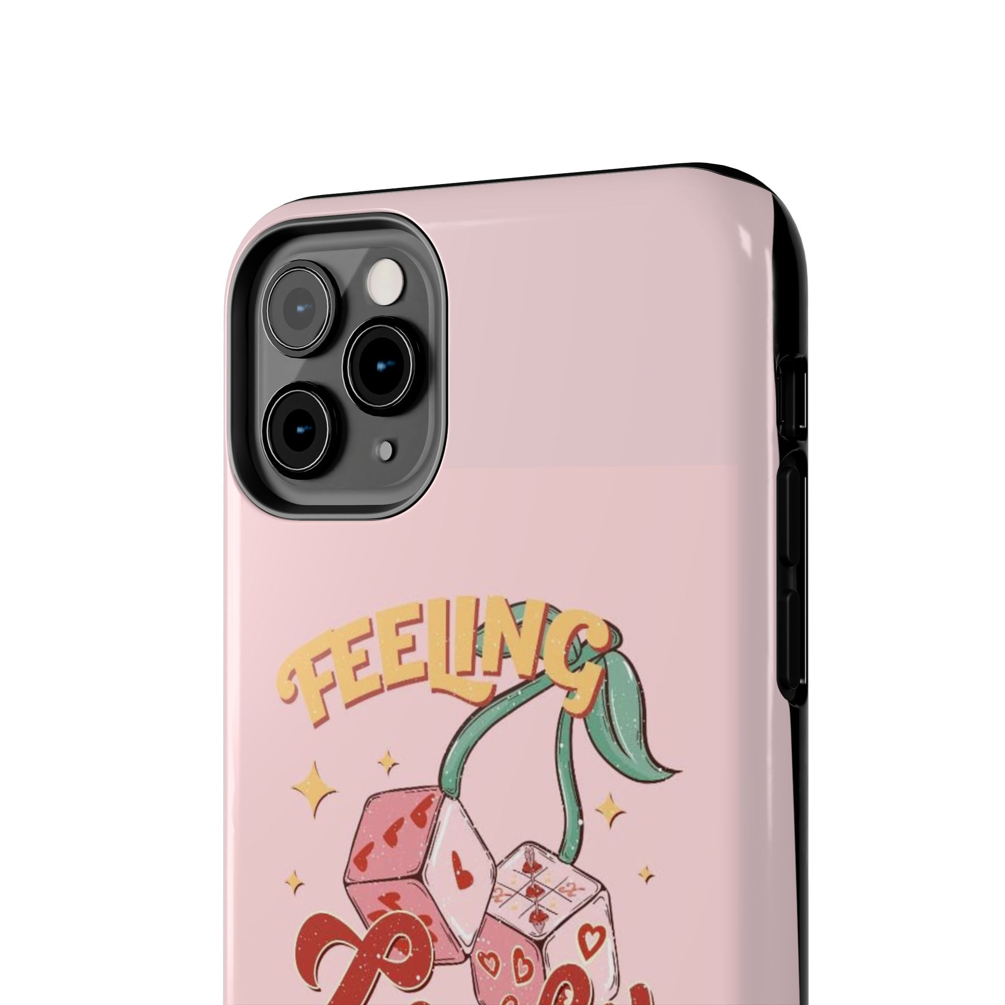 Feeling Lucky Phone Case — Pink Retro Dice Cherry Design