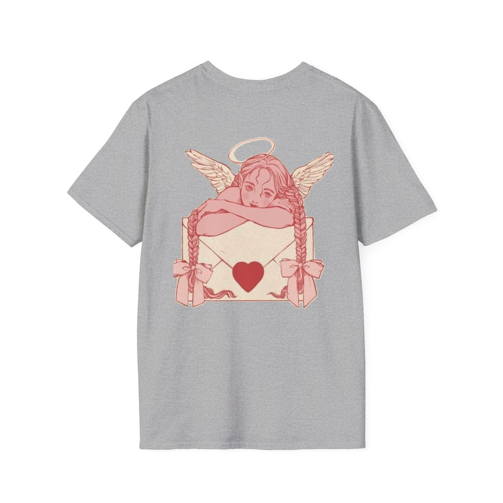 valentines Cherub Angel Love T-Shirt — Vintage Pink Valentine Heart Graphic Tee