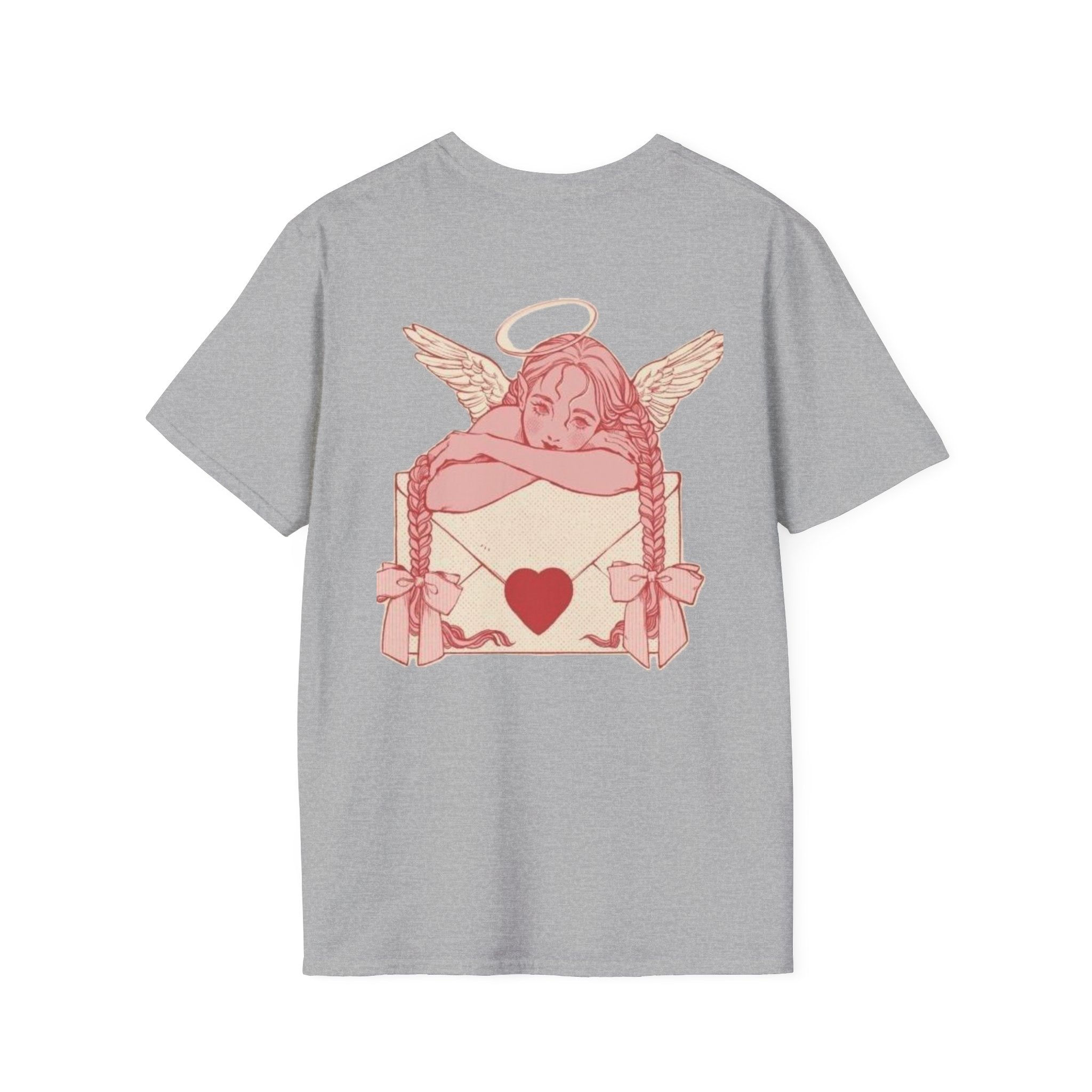 valentines Cherub Angel Love T-Shirt — Vintage Pink Valentine Heart Graphic Tee