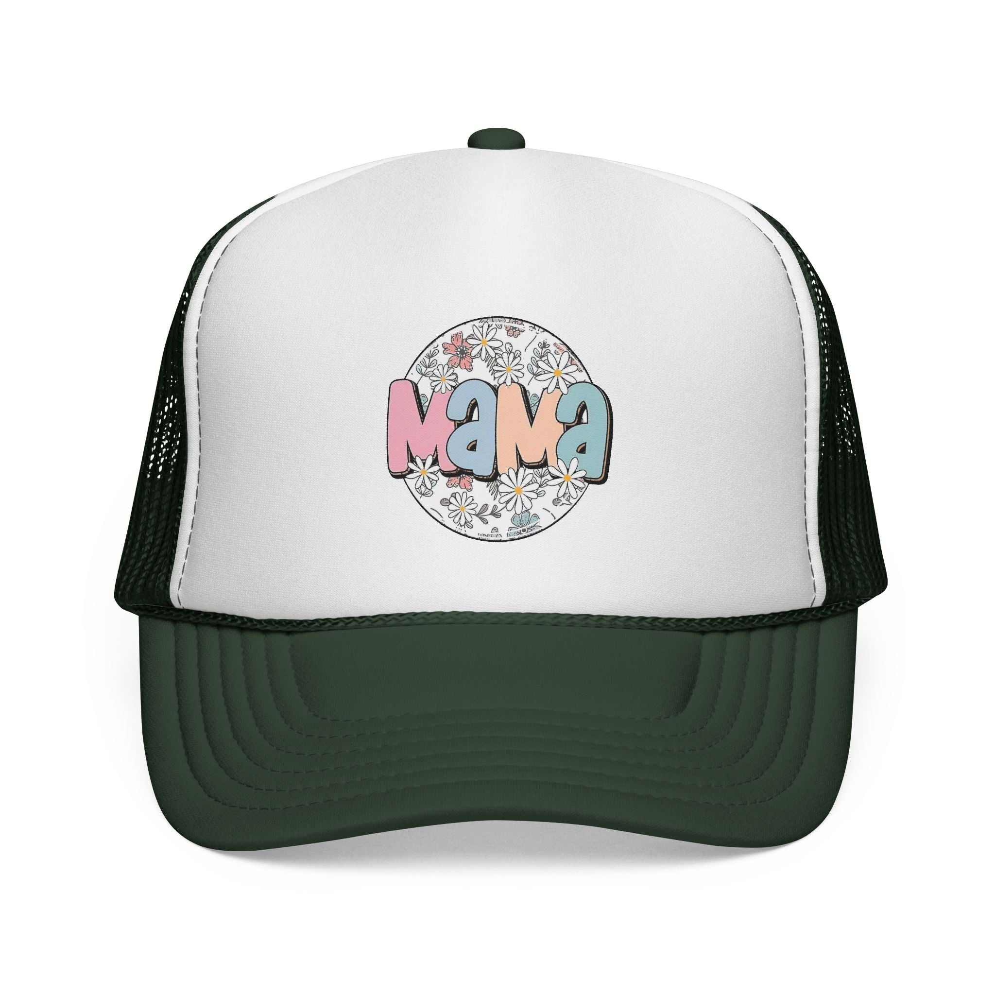 Mama Floral Trucker Hat — Retro Pastel Mom Cap