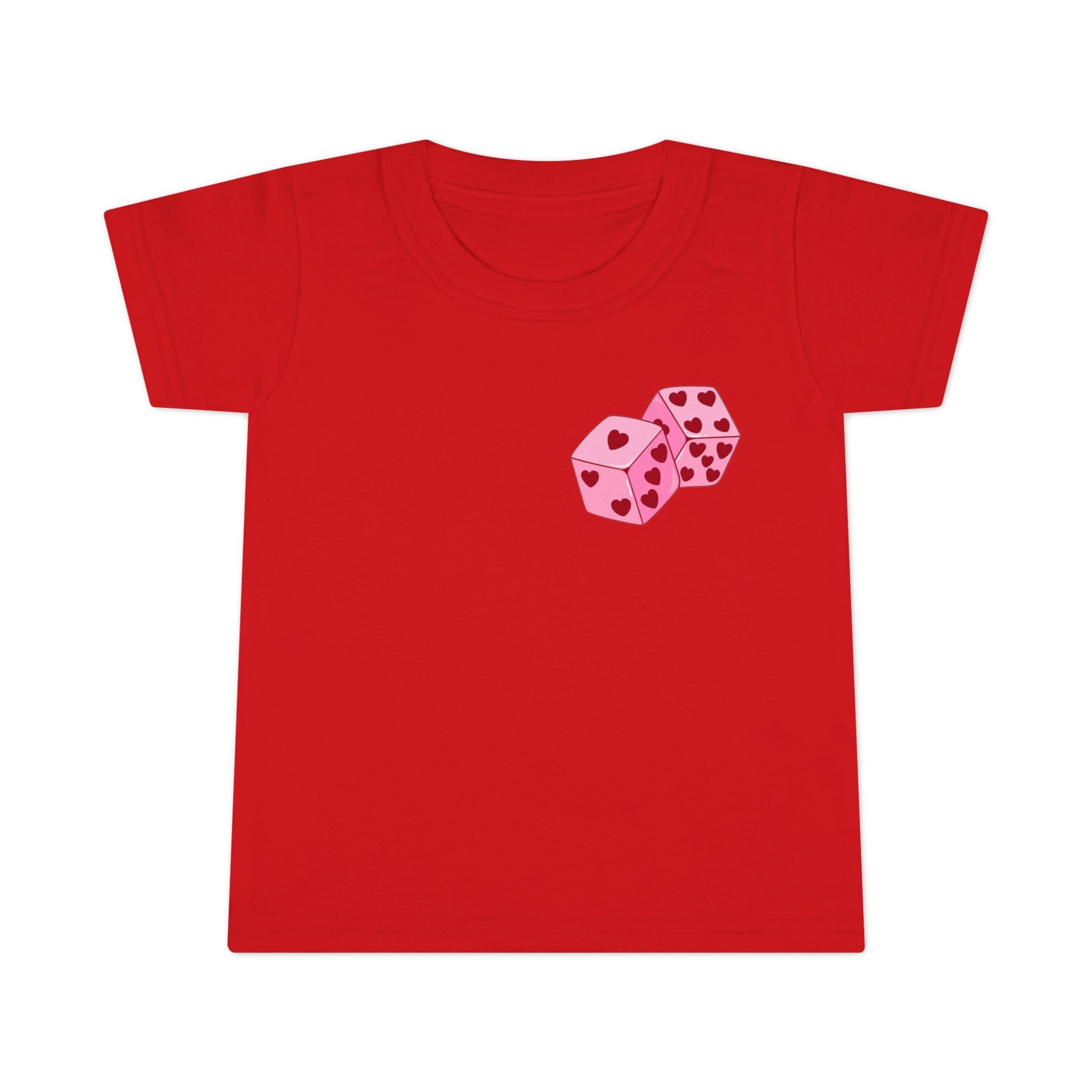 Toddler T-shirt - Pink Cupid Cherub Graphic Tee with Heart Dice (Valentine’s Day Kids Shirt)