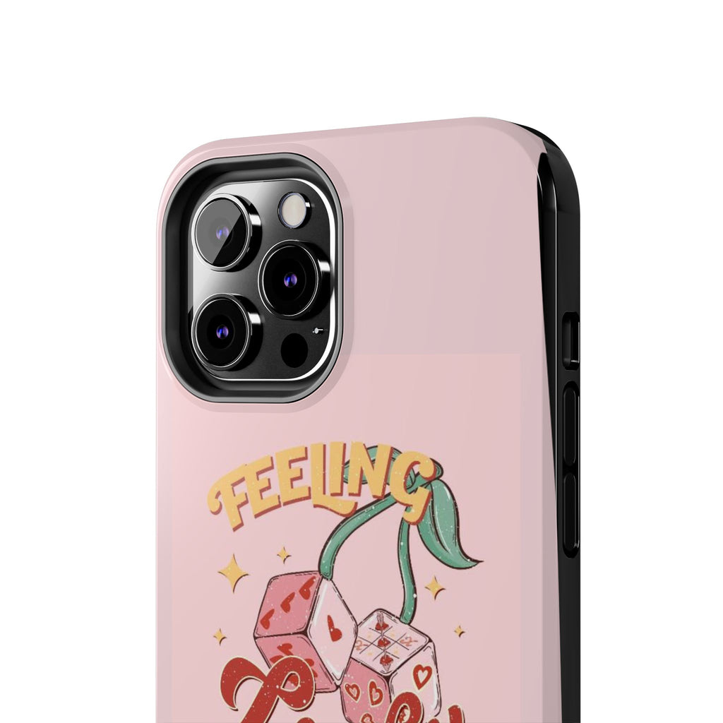 Feeling Lucky Phone Case — Pink Retro Dice Cherry Design